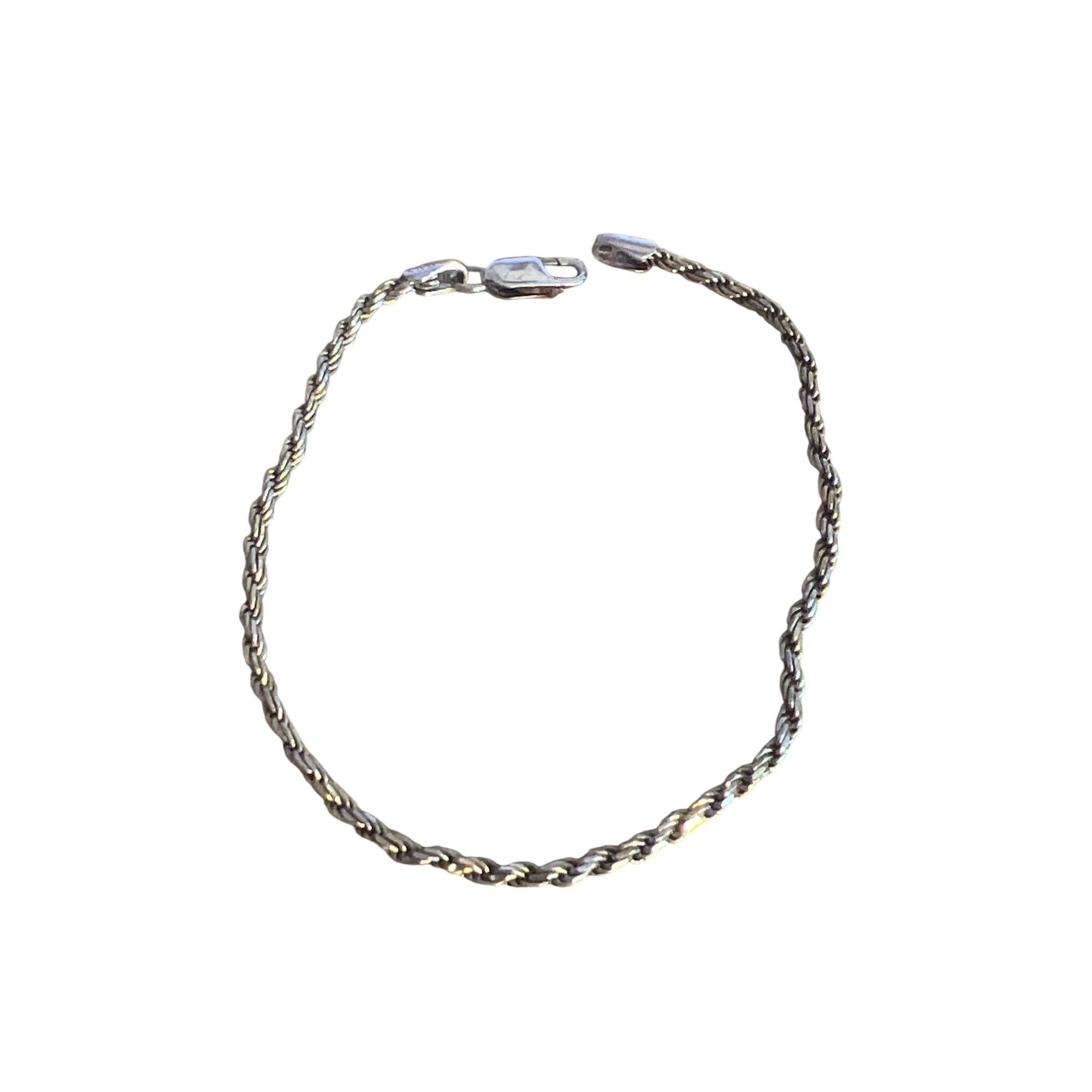Other Vintage Sterling Silver Rope Chain Bracelet Lobster Clasp Tw Size ONE SIZE - 1 Thumbnail