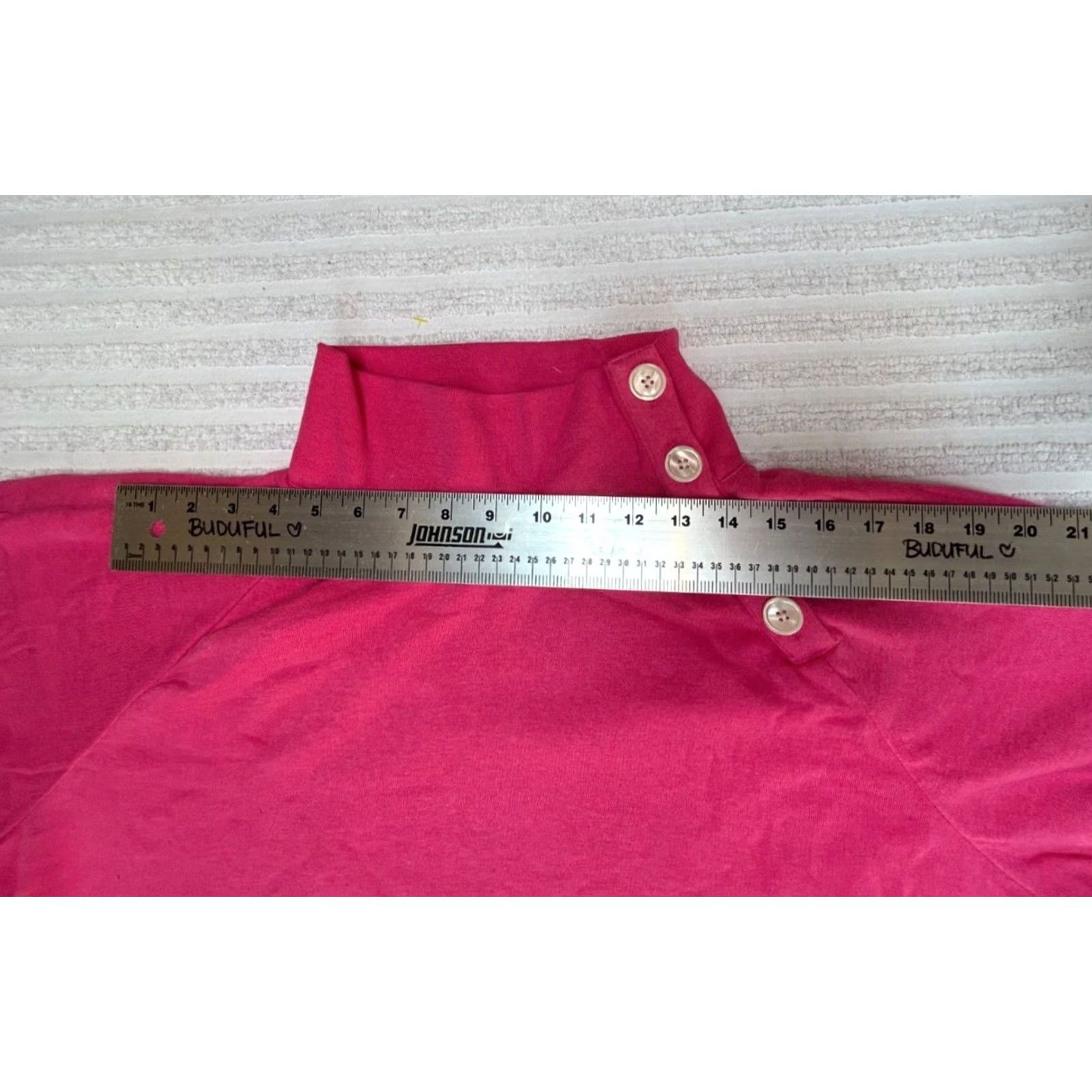 J.Crew J.Crew XL Pink Cloudspun Fleece Sweatshirt Wide Button-Collar Pullover AC689 Shirt Womens XL Pink Cloudspun Fleece Sweatshirt Winter 90s? Size XL / US 12-14 / IT 48-50 - 7 Thumbnail