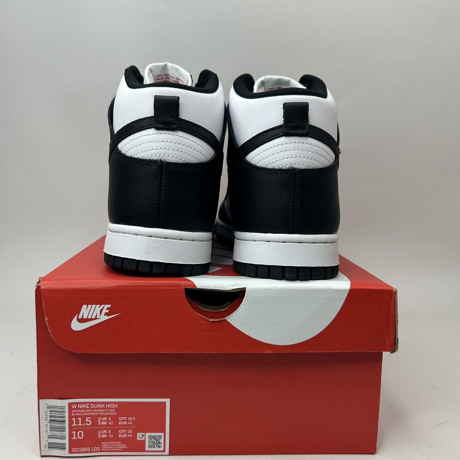 Nike Nike Dunk High WMNS “Panda/Black White” 2023 Size US 11.5 / IT 41.5 - 4 Thumbnail