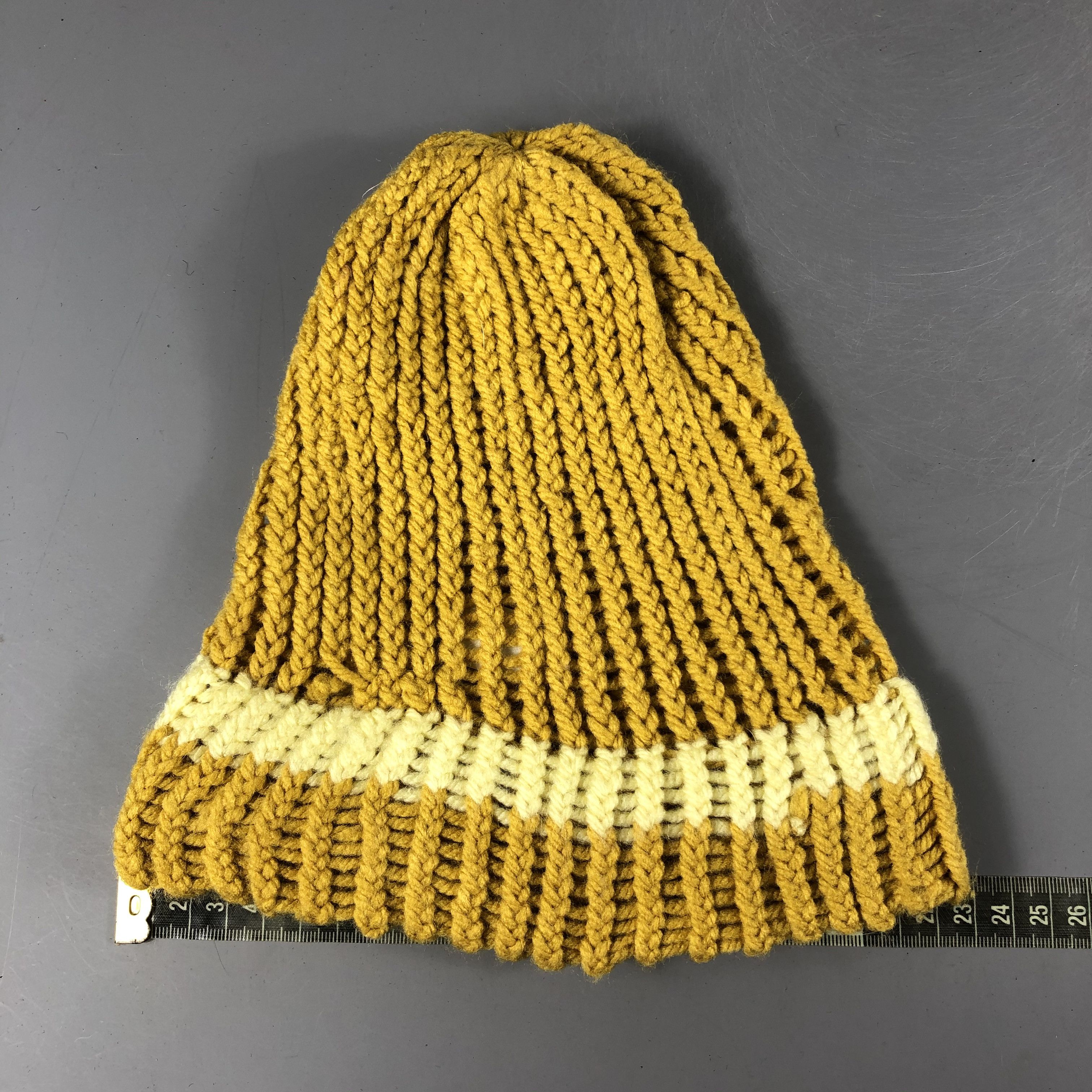Japanese Brand × Vintage Japanese Brand Knit Yellow Slouchy Beanie Snow Cap -D1245 Size ONE SIZE - 3 Thumbnail