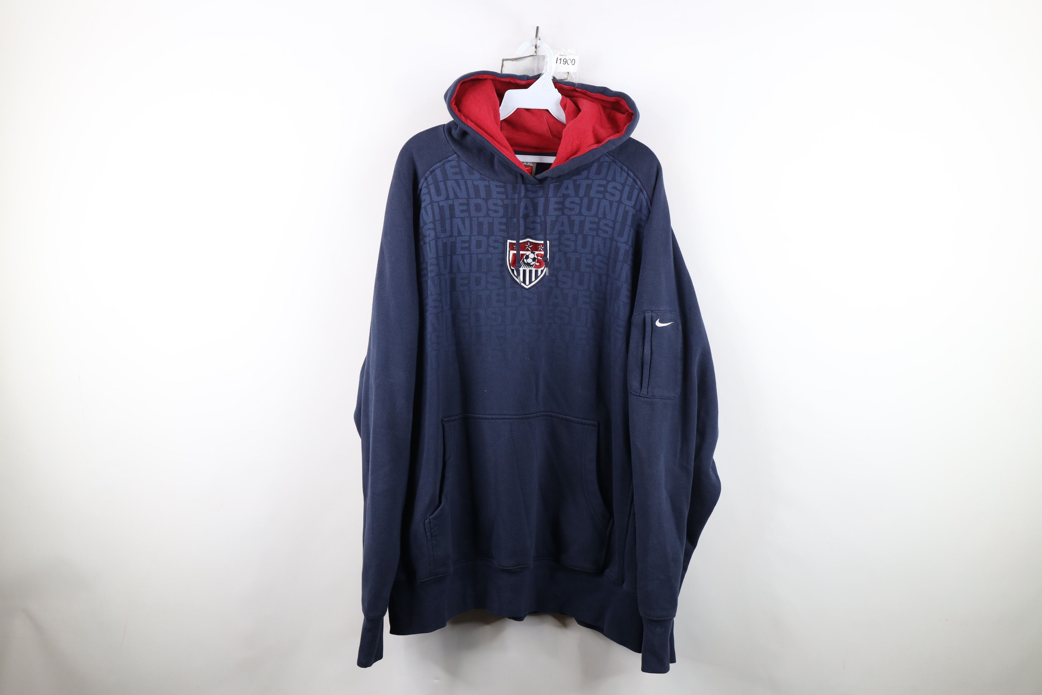 Vintage Nike Scott Mini Swoosh USA Soccer Futbol Hoodie Blue