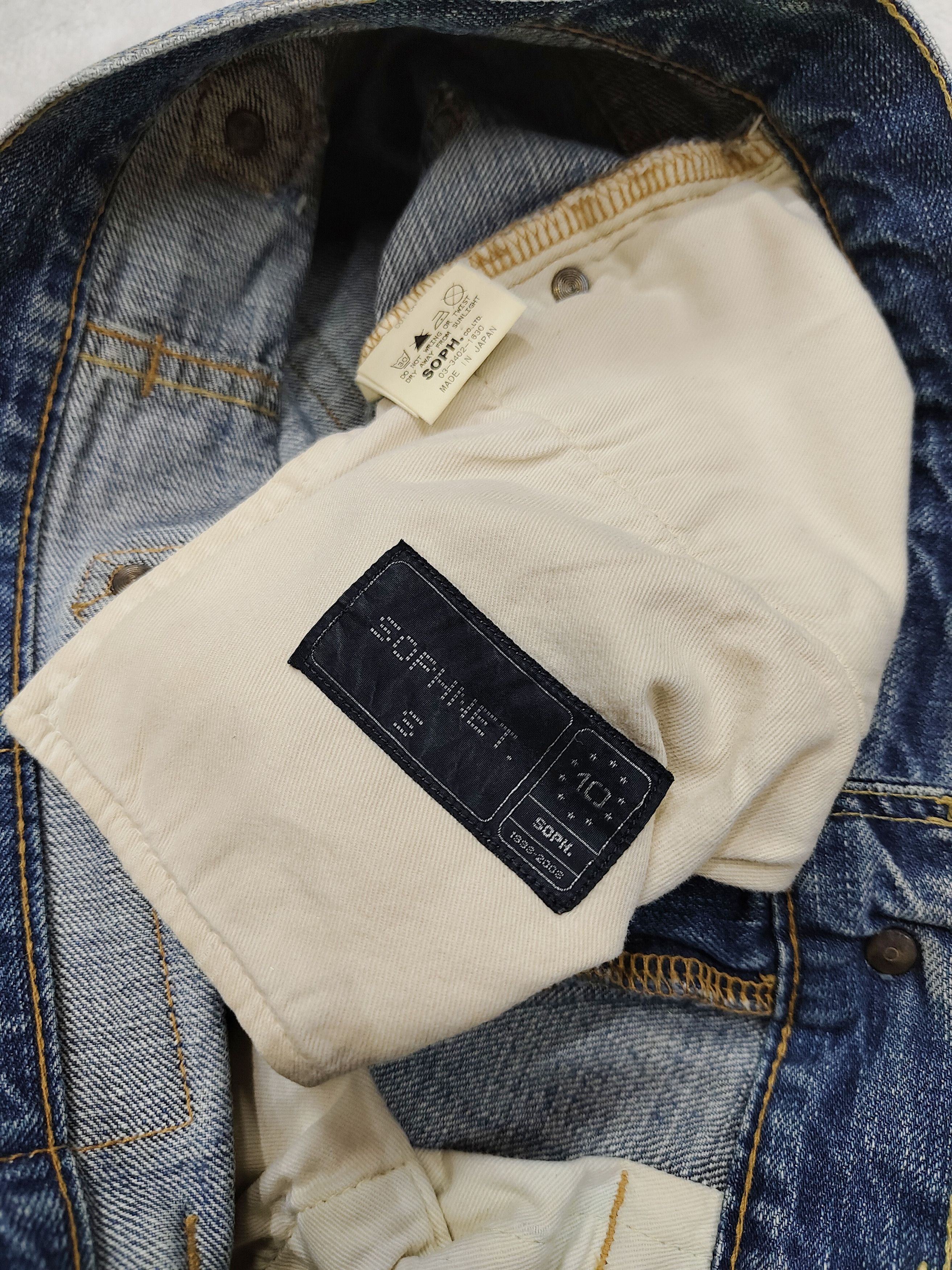 Sophnet. 00s Sophnet🇯🇵 Paint Splatter Fade Distressed Buckle Jeans Size US 30 / EU 46 - 7 Thumbnail