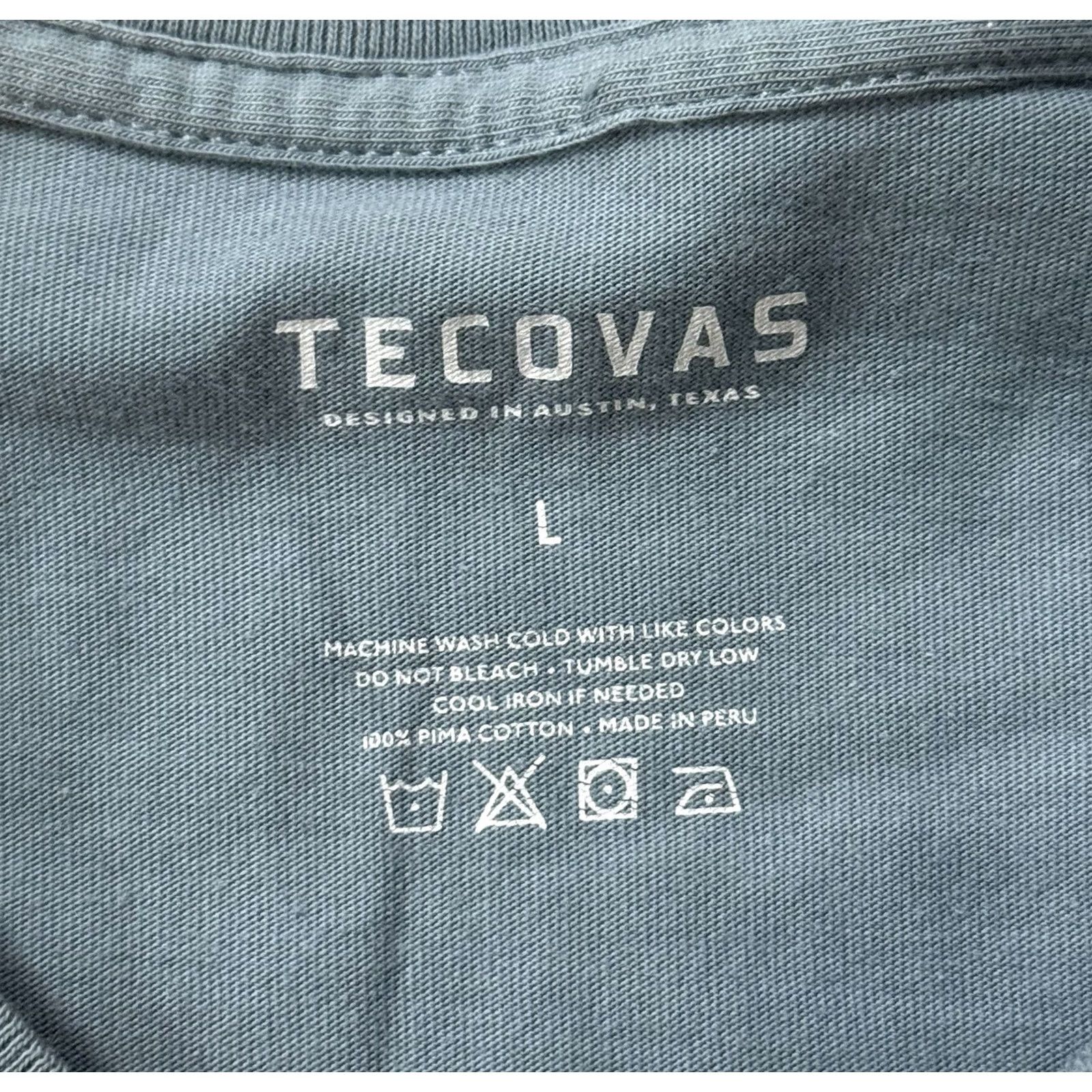 Tecovas Tecovas Quality Goods Pima Cotton Shirt Large Austin Texas Cowboy Hat Western Graphic Print Short Sleeve T-Shirt Blue Cotton USA 2020s Mens L Size US L / EU 52-54 / 3 - 6 Thumbnail
