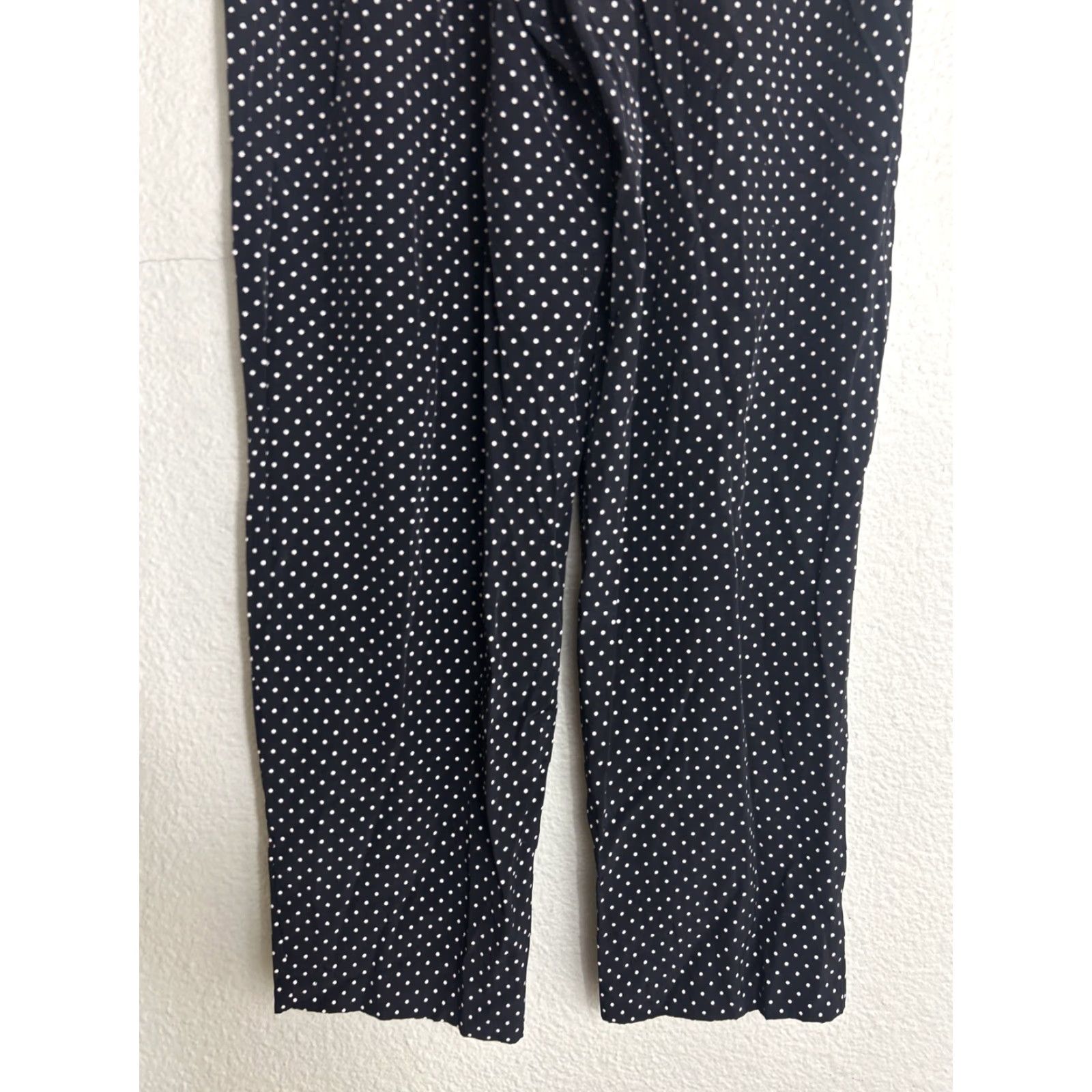 Vintage VINTAGE White Polka Dot Dress Pants Womens Medium Black Rayon Elastic 28x29 Global Style Pants M Women Mens? Size 32" / US 10 / IT 46 - 7 Thumbnail