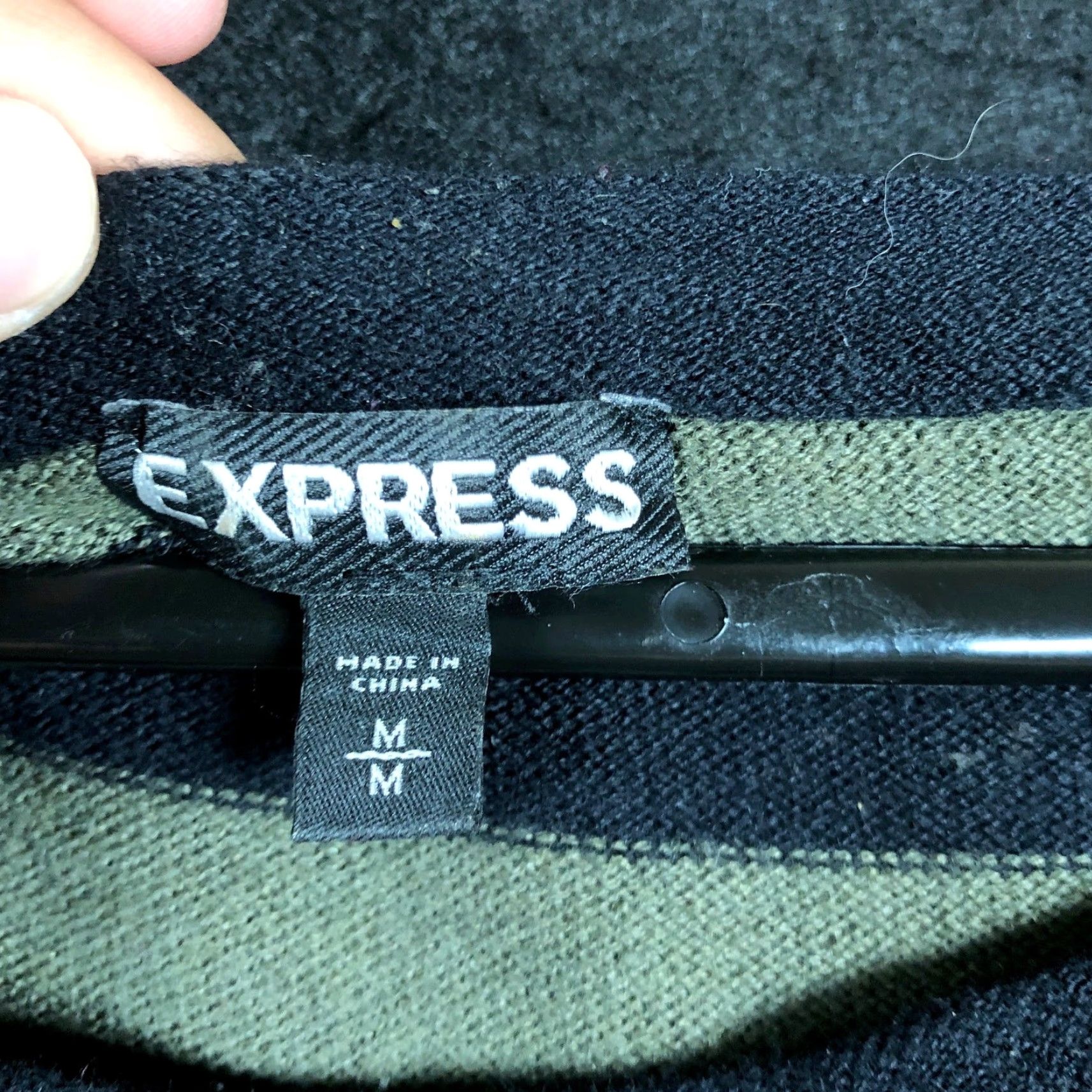 Express Express Sweater Green Striped Long Sleeve Cozy Stretch Medium Womens Size M / US 6-8 / IT 42-44 - 6 Thumbnail