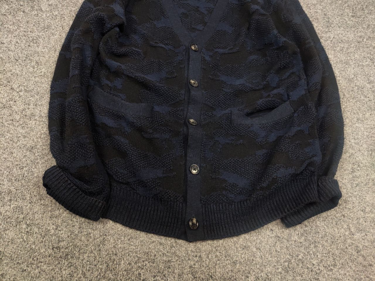 NANO universe Nano Universe Tokyo Japan Design Dark Wool Camo Cardigan Size US S / EU 44-46 / 1 - 5 Thumbnail