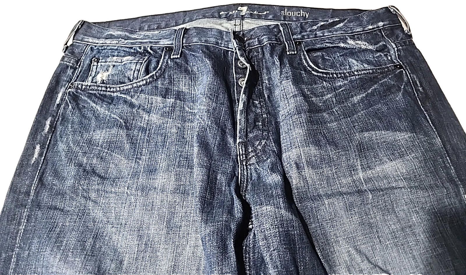 Seven 7 Seven For All Man Kind Blue Jeans Distressed 38Wx33L Size US 38 / EU 54 - 3 Thumbnail