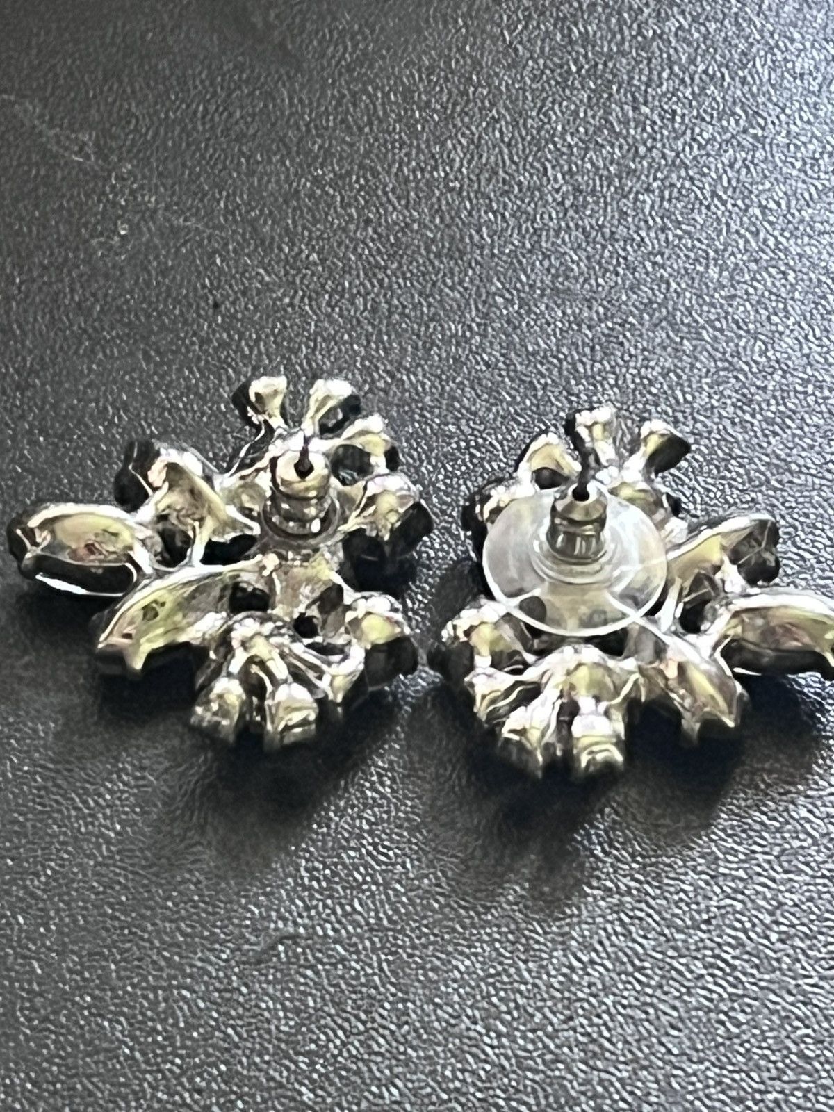 Other Crystal Cluster Statement Stud Earrings Silver Tone Size ONE SIZE - 4 Thumbnail
