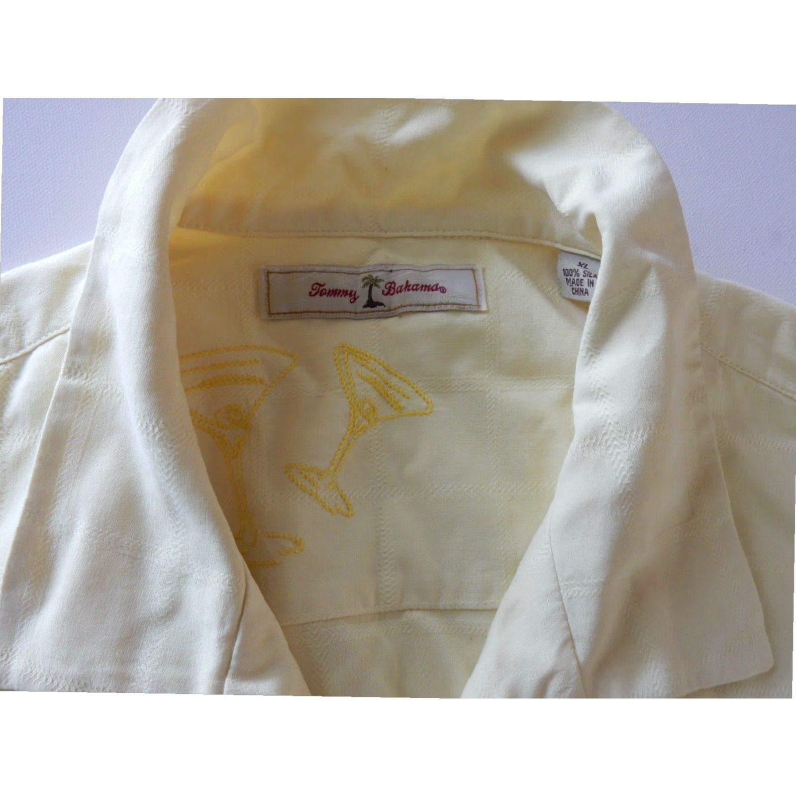 Tommy Bahama Tommy Bahama Silk Hawaiian Shirt Yellow Short Sleeve Adult Large Mens Size US L / EU 52-54 / 3 - 5 Thumbnail