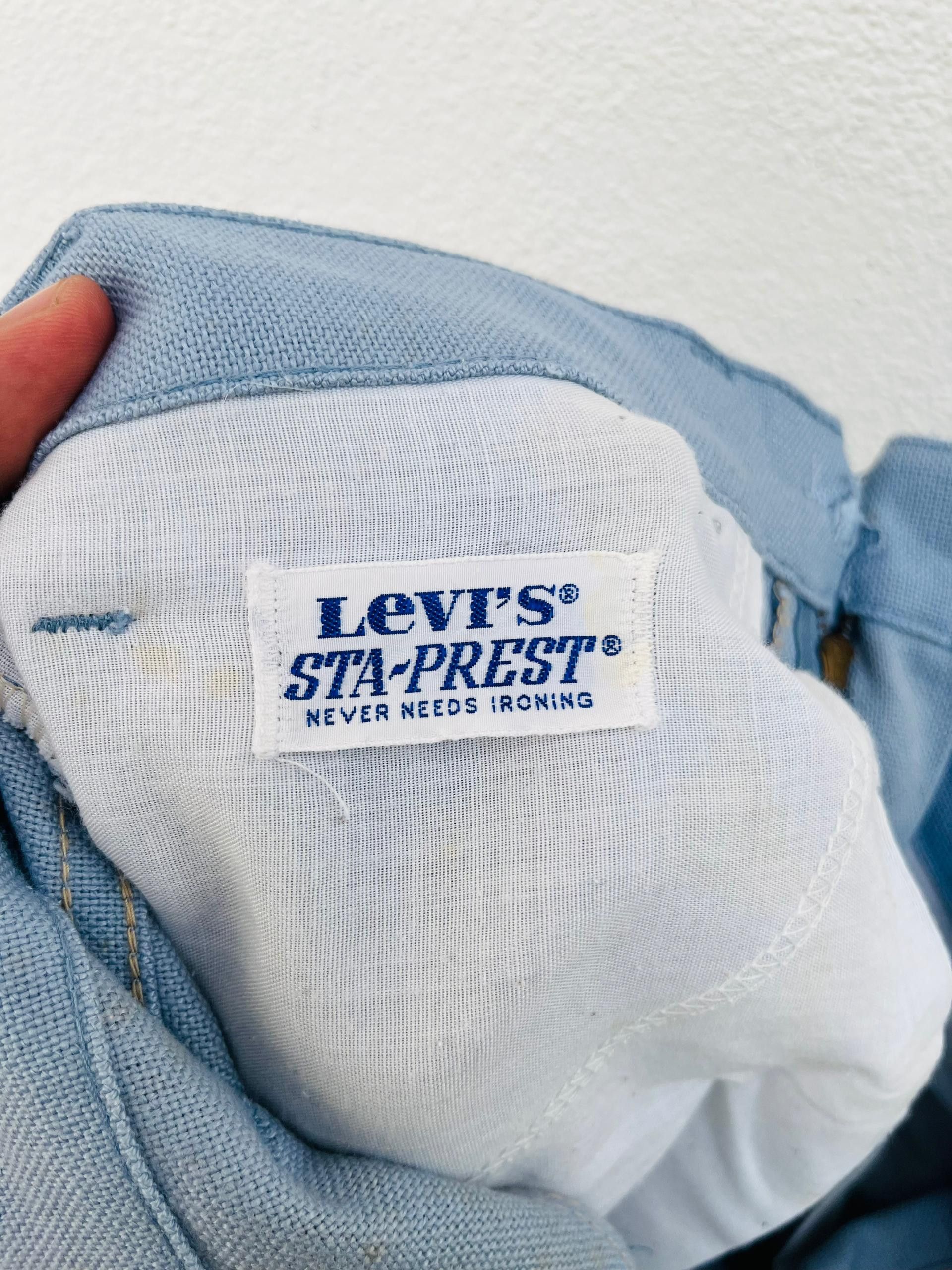 Levi's Vintage Clothing × Vintage Vintage 80s Levis Sta Press Boot Cut Sky Blue Pant Size US 30 / EU 46 - 12 Thumbnail