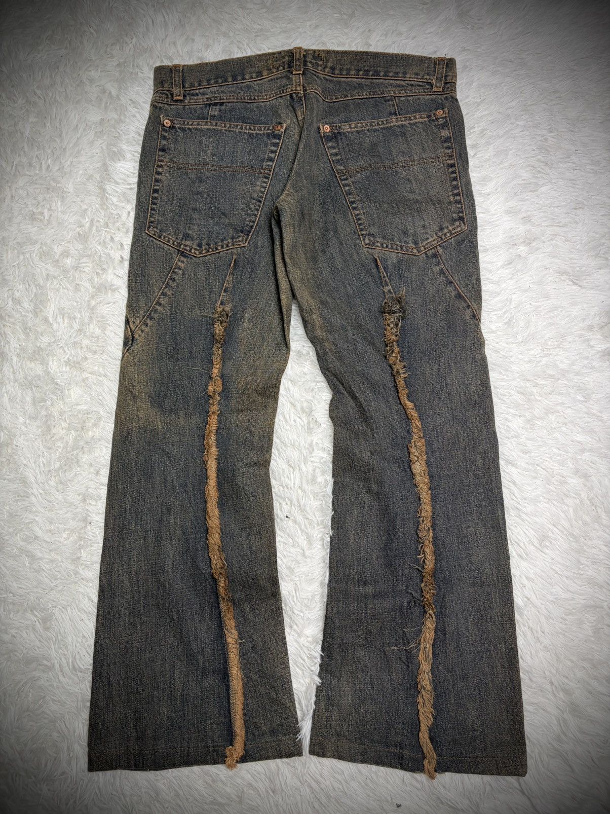 If Six Was Nine Rare Andrew Mackenzie sword knee fringe flared jeans Size US 34 / EU 50 - 5 Thumbnail