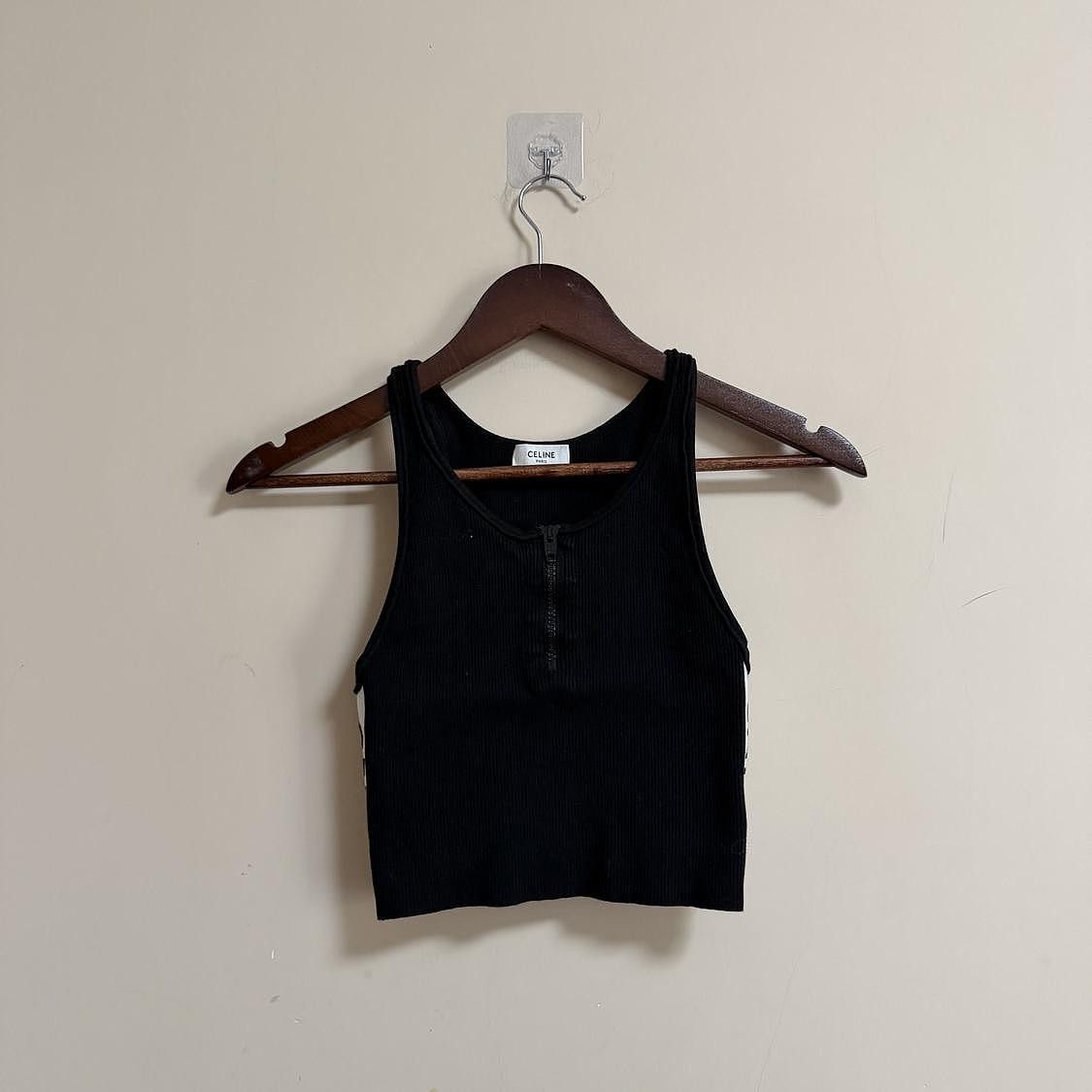 Celine Celine Ribbed Logo Striped Zip Tank Top Size M Size M / US 6-8 / IT 42-44 - 1 Thumbnail