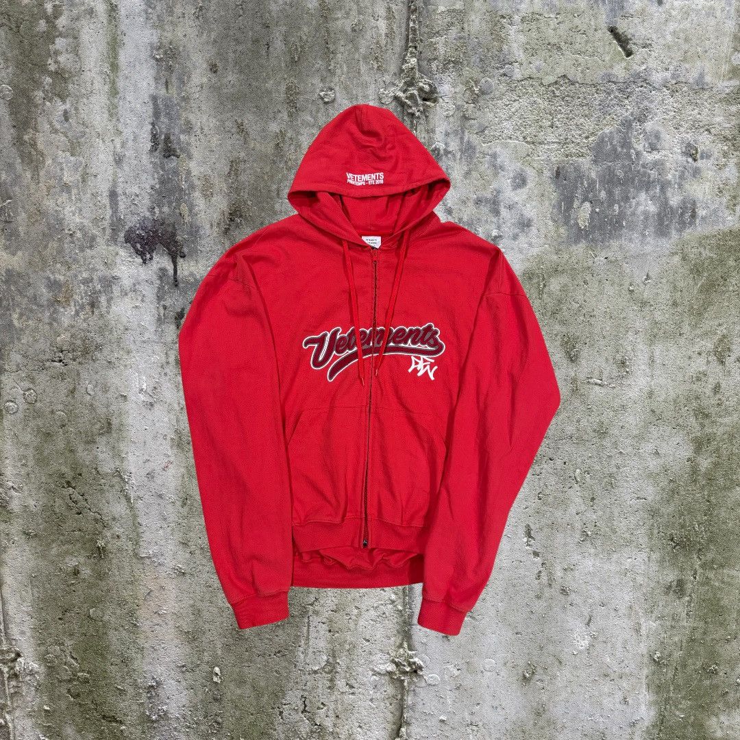 Vetements vetements bro baseball embroidered yankees ny zip hoodie