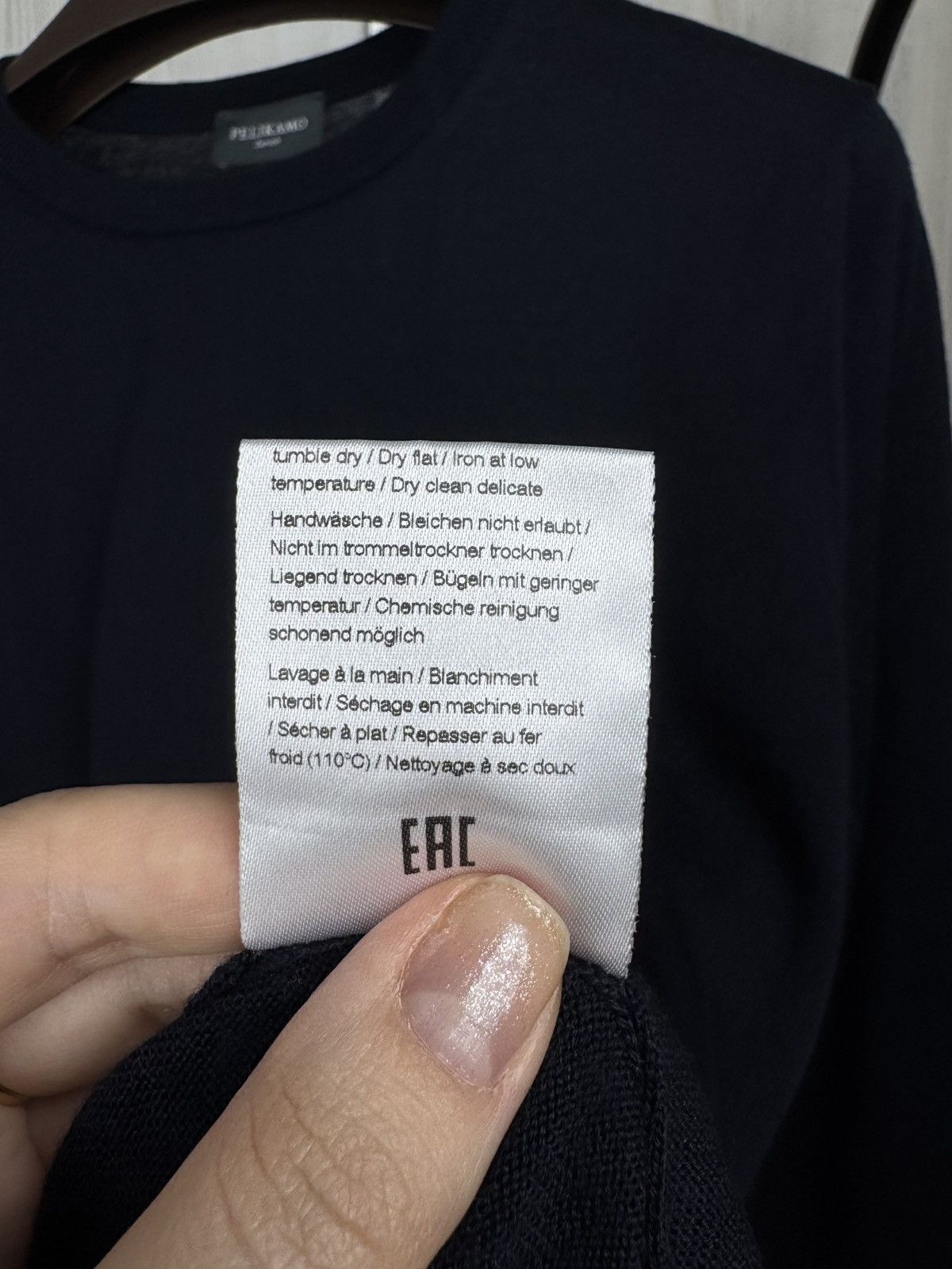 Other Pelikamo Zurich Wool Silk Round Neck navy blue sweater Size US L / EU 52-54 / 3 - 10 Thumbnail