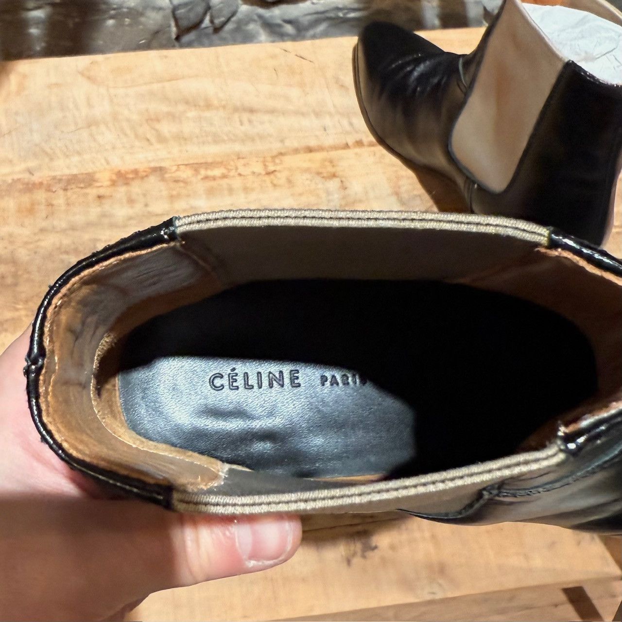 Celine Céline SS18 Black Leather Chelsea Boots Size US 5 / IT 35 - 10 Thumbnail