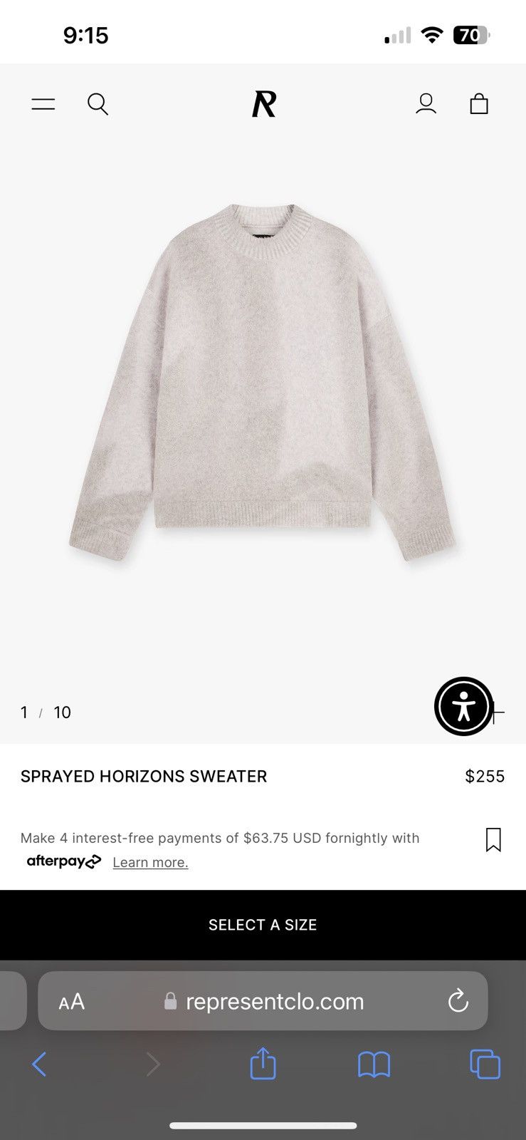 Represent Clo. Represent Clo. Sprayed Horizons Sweater “Washed Taupe” Size US S / EU 44-46 / 1 - 1 Thumbnail
