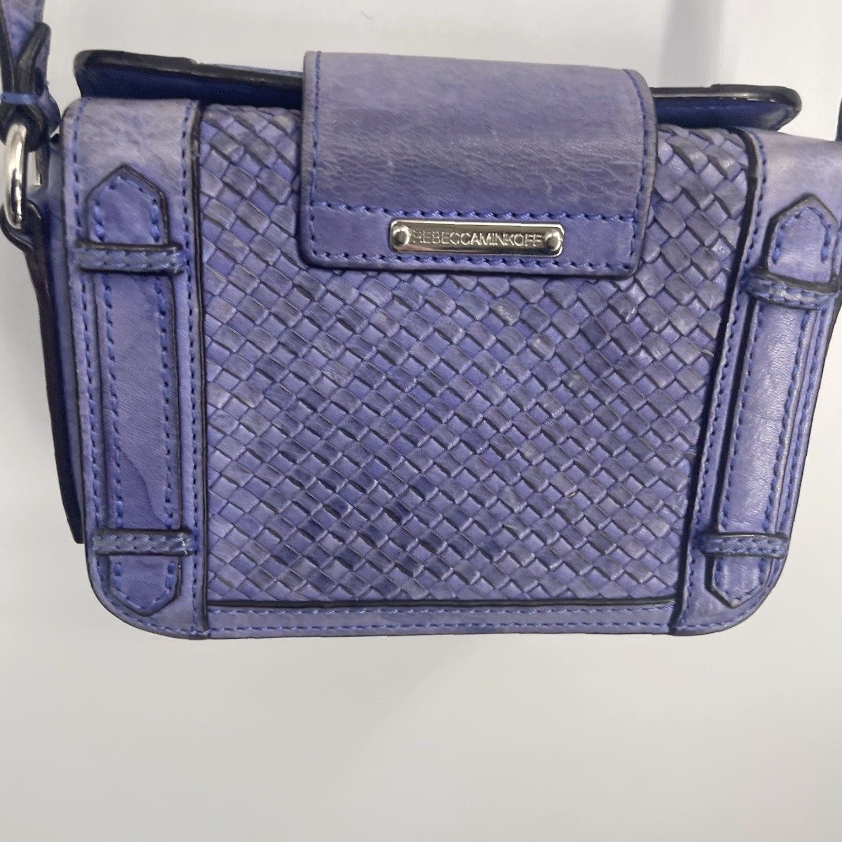 Rebecca Minkoff Rebecca Minkoff Mini Leather Crossbody Bag - Purple Woven, Casual Style, Women's Size ONE SIZE - 5 Thumbnail