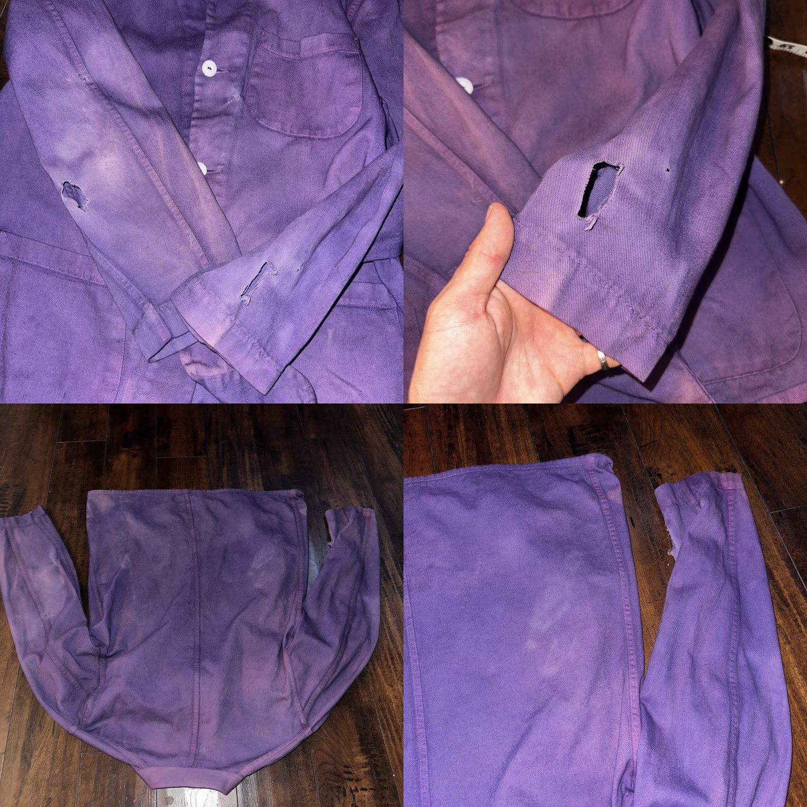 Vintage VINTAGE 1950s Rockabilly Purple Overcoat Jacket Work Chore Coat Adult Large Size US L / EU 52-54 / 3 - 8 Thumbnail
