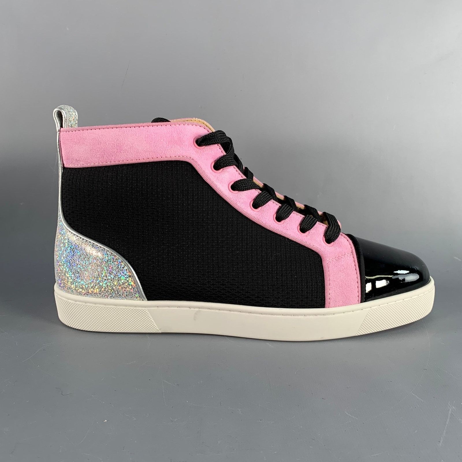 Christian Louboutin Size 9.5 Black Pink Mixed Materials Leather Sneakers Size US 9.5 / EU 42-43 - 2 Thumbnail