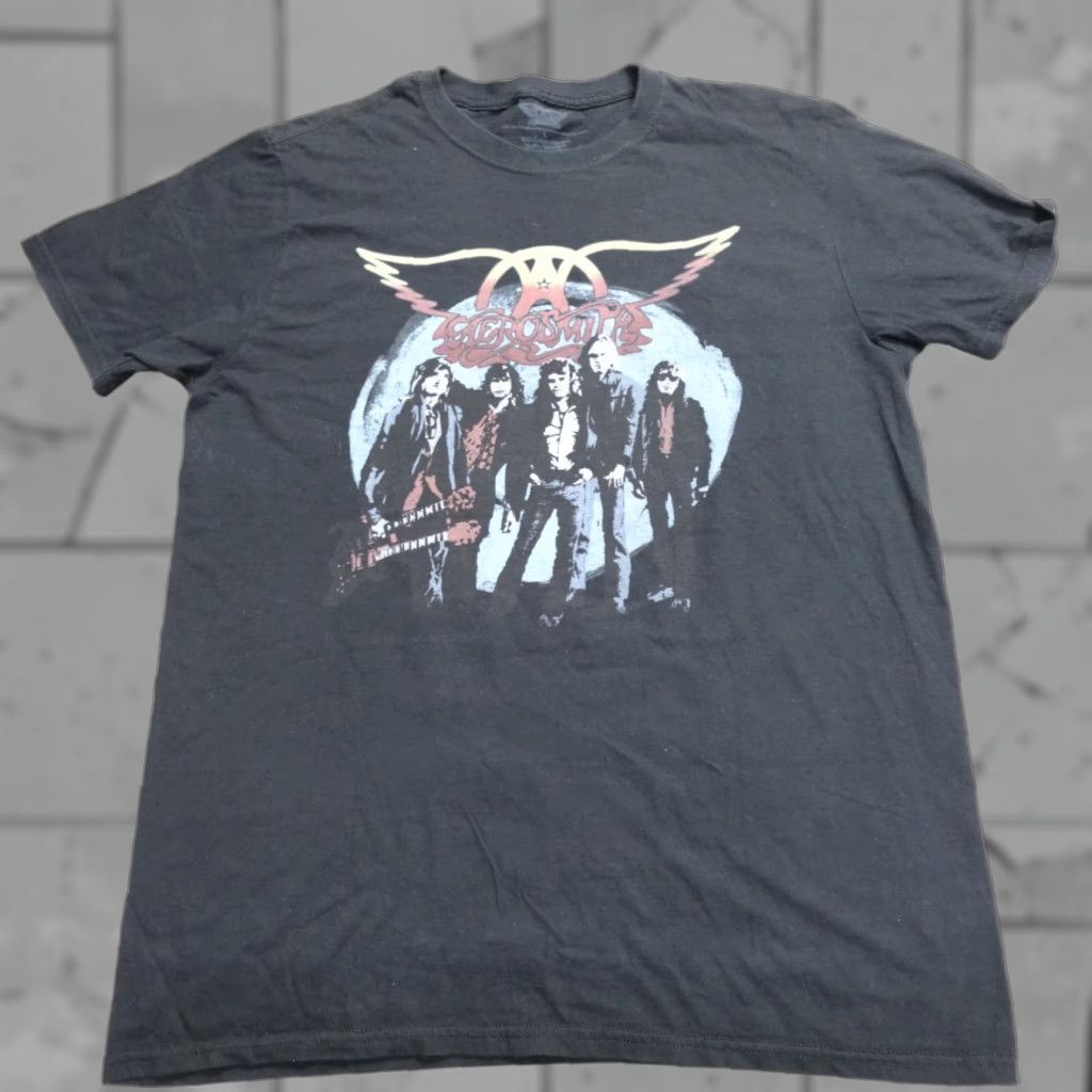 Aerosmith Aerosmith Shirt Large Black Crew Neck Short Sleeve T-Shirt Men Double-Sided Rocks Tour Band Size US L / EU 52-54 / 3 - 1 Thumbnail