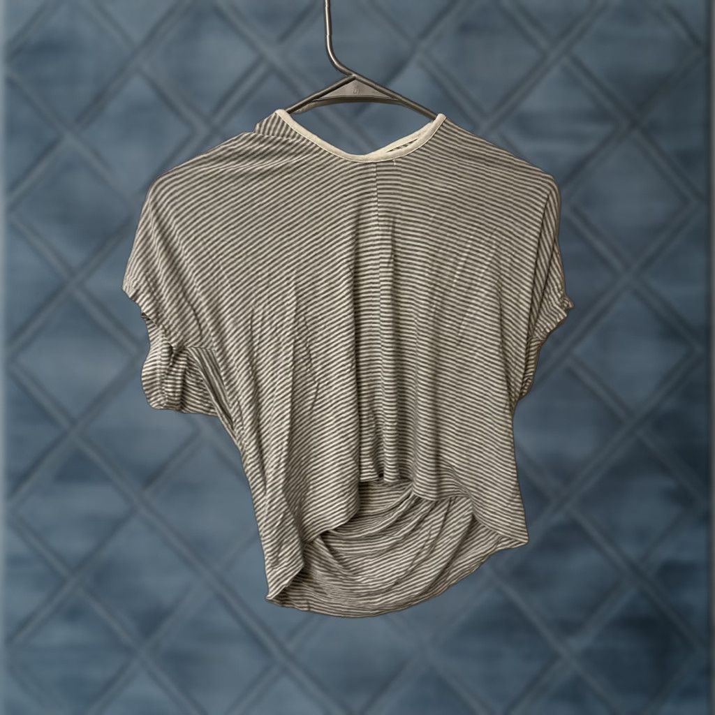 Gap Gap Tank XS Gray Stripe Sleeveless T Shirt Top Rayon Crossback Tee - Womens, Knit, Shirt Size XS / US 0-2 / IT 36-38 - 1 Thumbnail