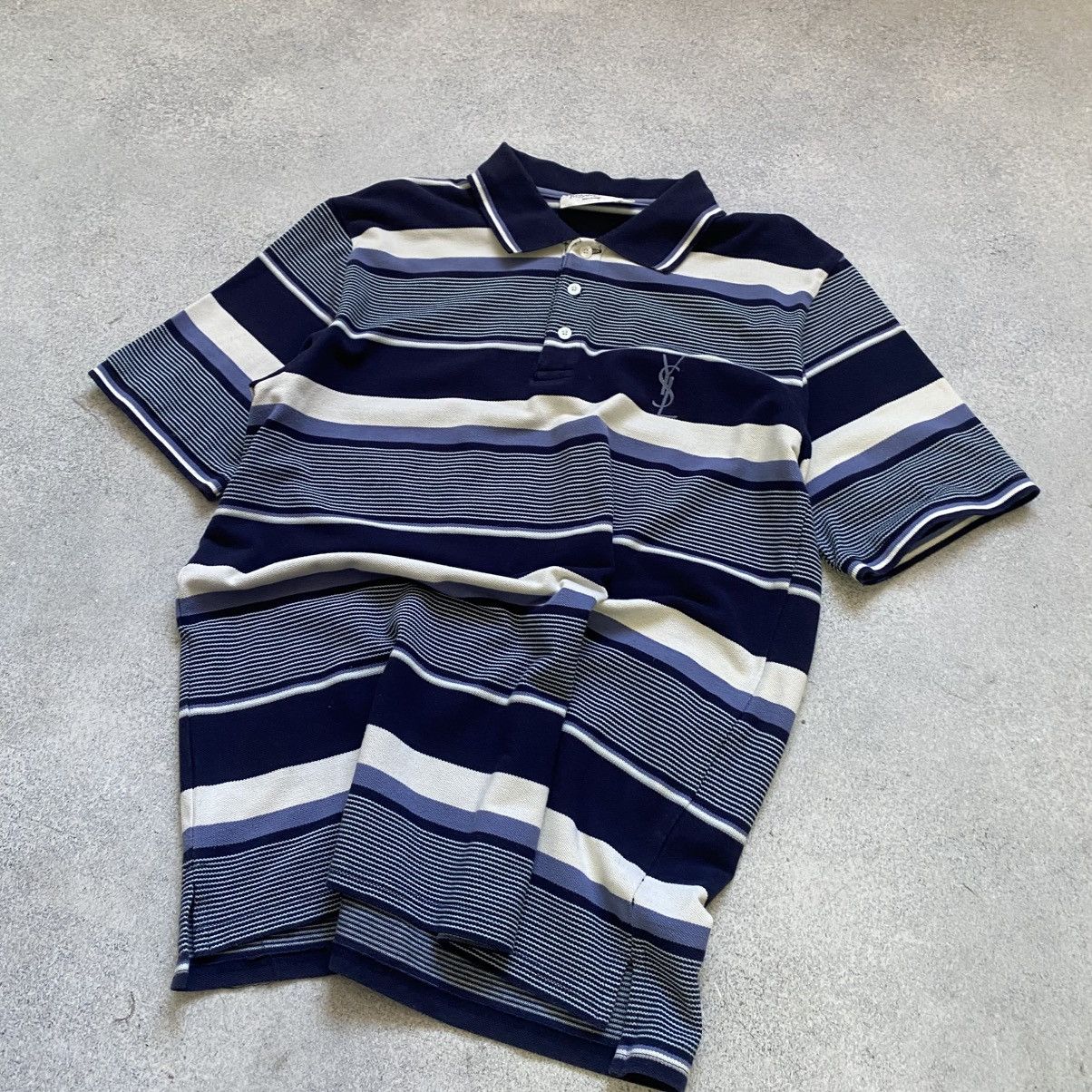 Yves Saint Laurent Vintage Yves Saint Laurent YSL Polo T Shirt Luxury Blue Size US XL / EU 56 / 4 - 2 Thumbnail
