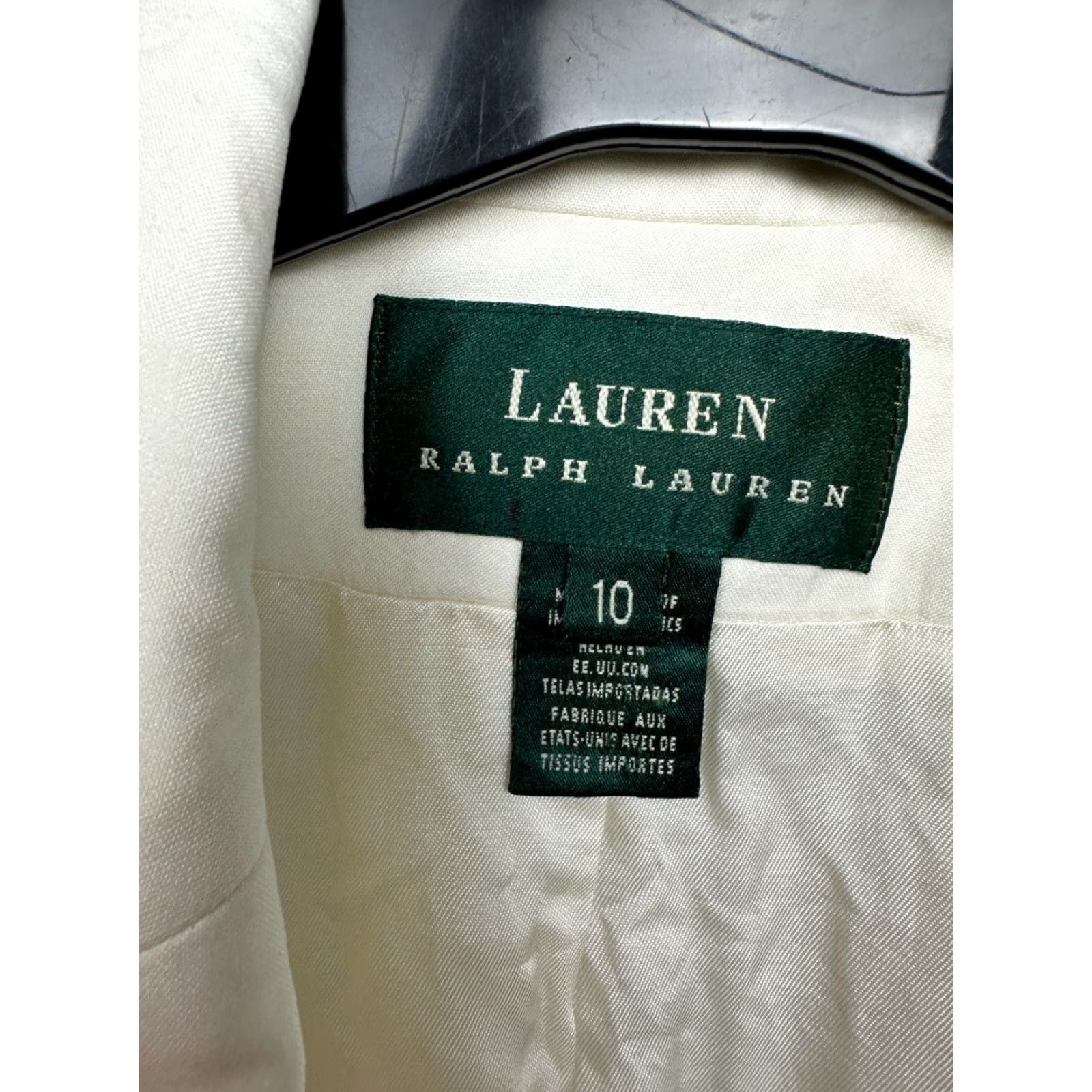 Ralph Lauren Polo Ralph Lauren Womens Blazer Shirt Cotton-Silk Beige Size L 10(S) Regular Womens Blazer Size L / US 10 / IT 46 - 3 Thumbnail