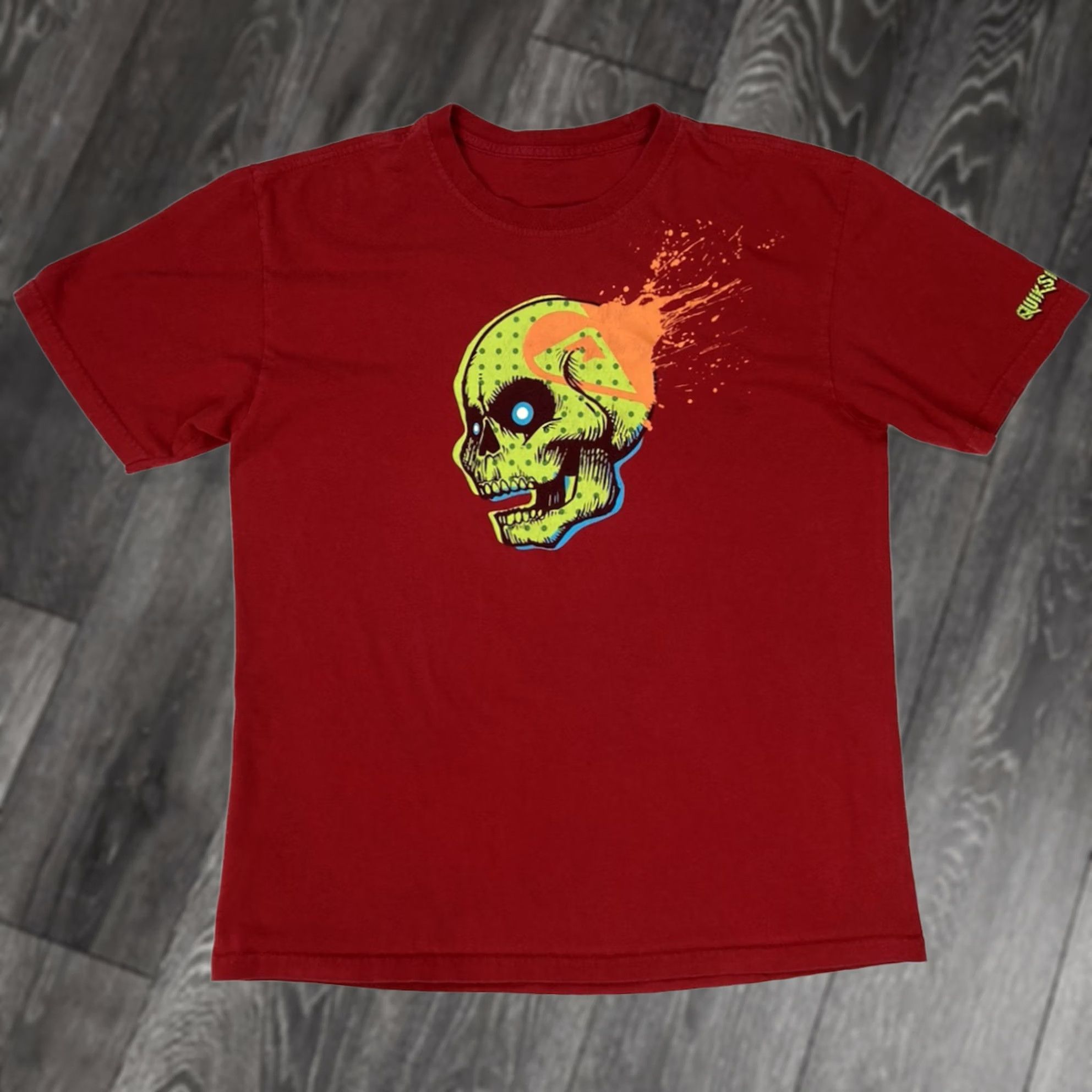 Quiksilver Quiksilver Skull Graphic T-shirt Men Medium Red Short Sleeve Crew Neck Size US M / EU 48-50 / 2 - 1 Thumbnail