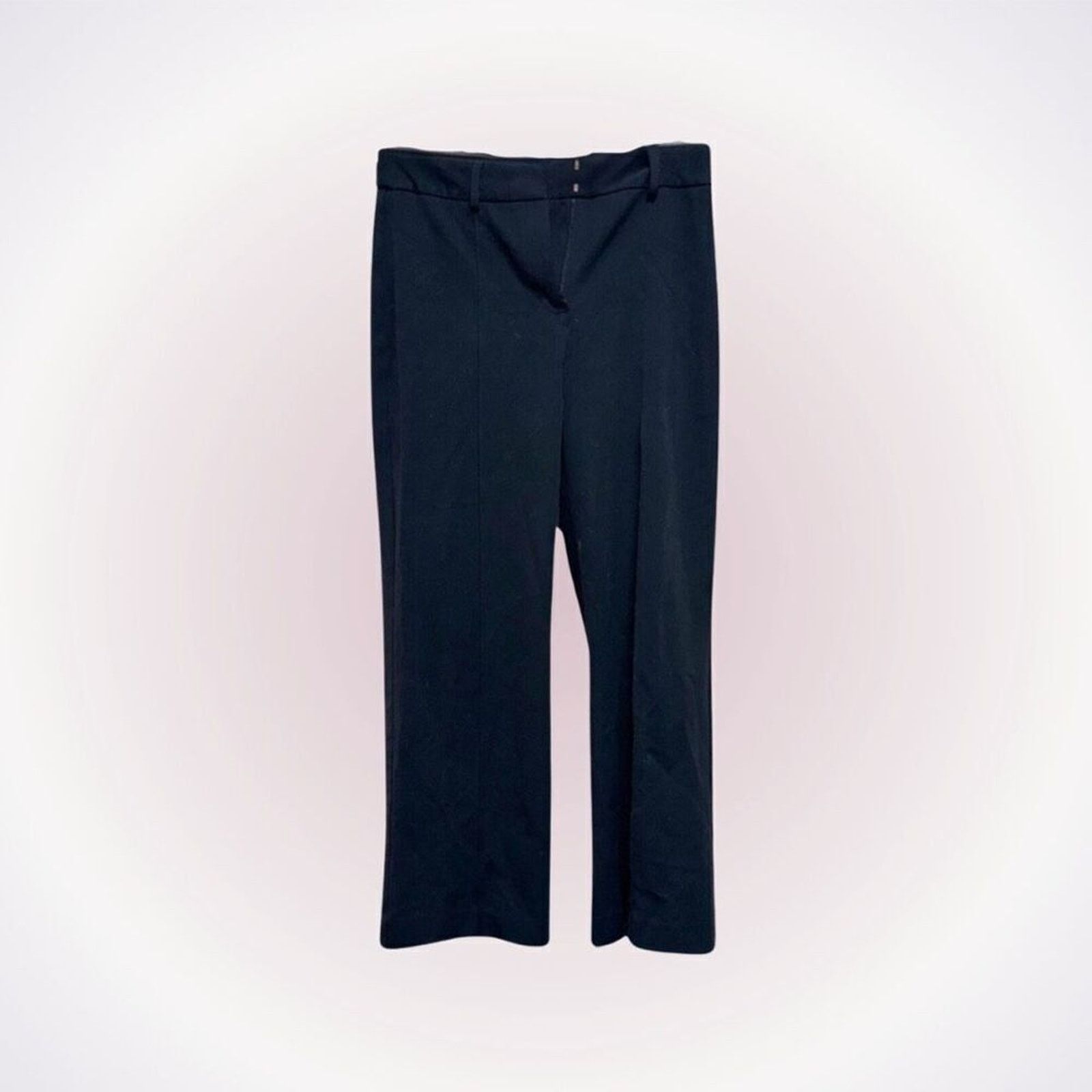 Express Express Black Straight-Leg High-Rise Trousers | Sz 2R Size 26" / US 2 / IT 38 - 1 Thumbnail