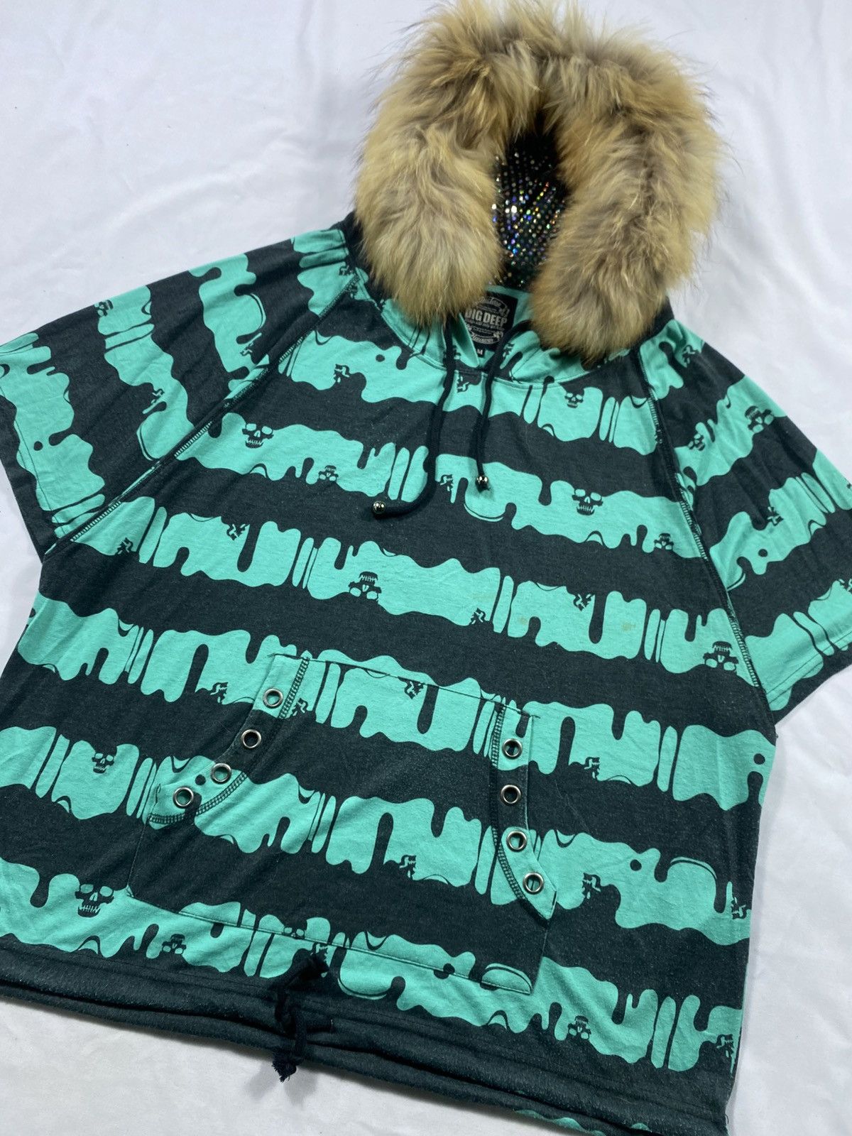 If Six Was Nine Japanese Dig Deep Gothic punk skul Faux Fur hoodie Zip Size US M / EU 48-50 / 2 - 3 Thumbnail