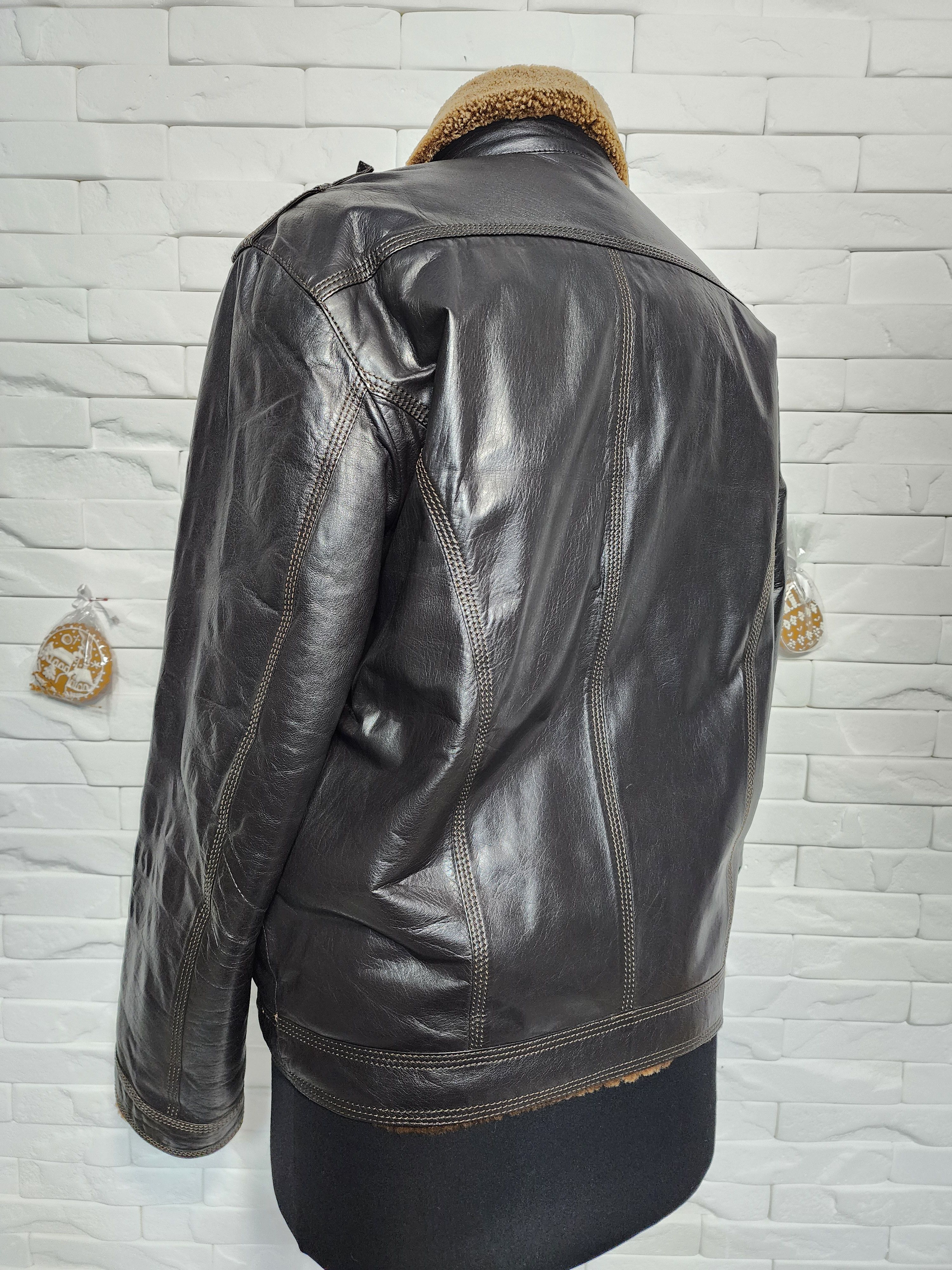 Furla Men's Brown Sheepskin Coat: Genuine Fur, Plastic Zipper Size US L / EU 52-54 / 3 - 6 Thumbnail