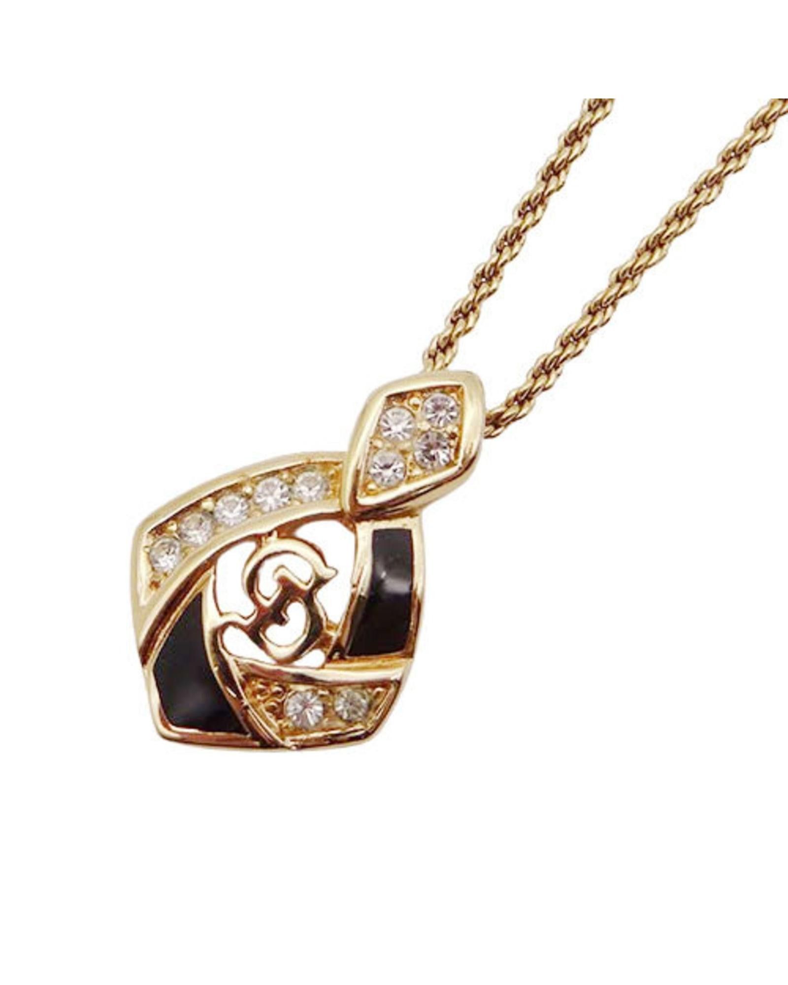 image of Metal Necklace With Elegant Pendant By Dior in Gold, Women's