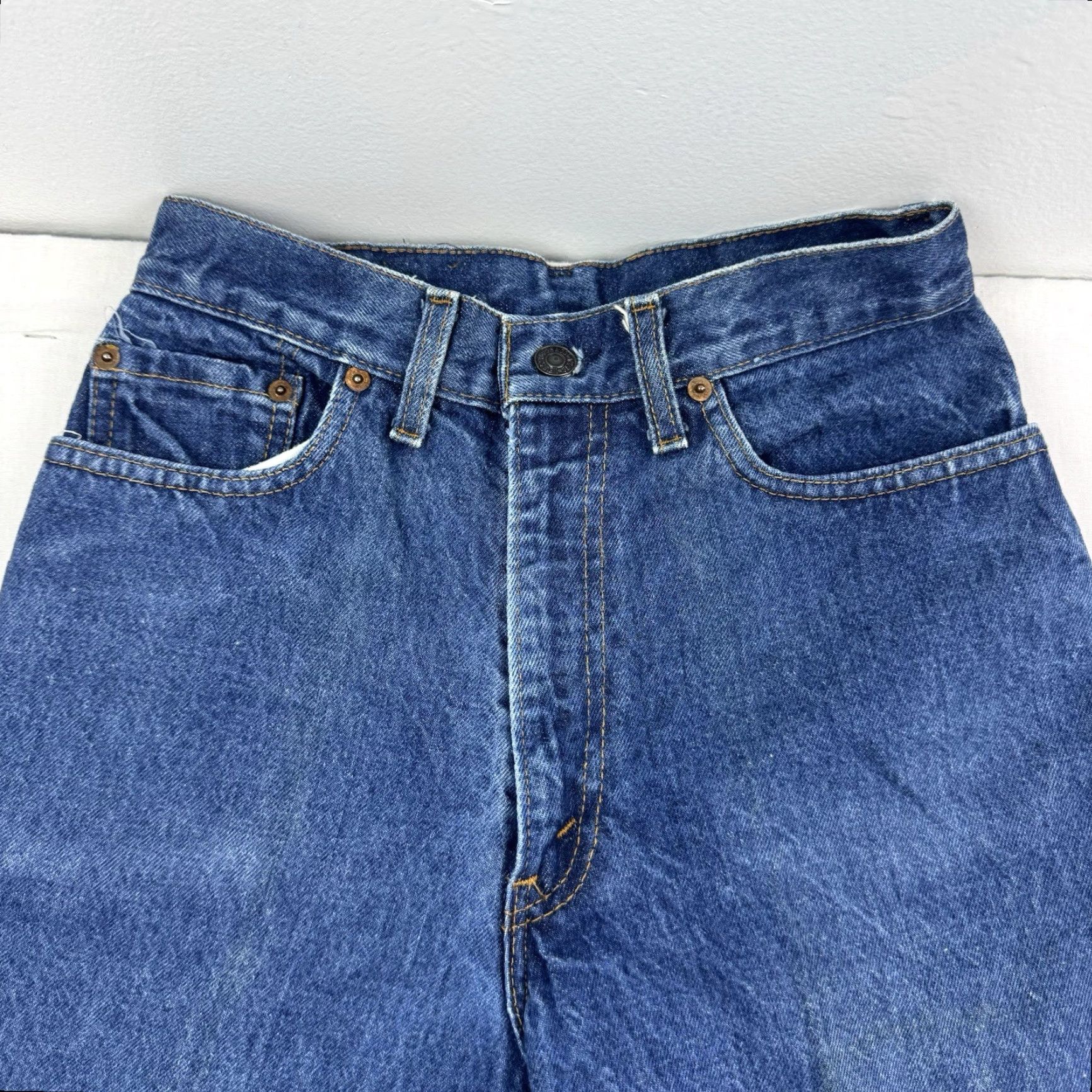 Levi's VINTAGE Levi's 522 Jeans Women’s 24x31 Tapered High Waisted 1970s 1980s Blue Size 42" / US 20 - 4 Thumbnail