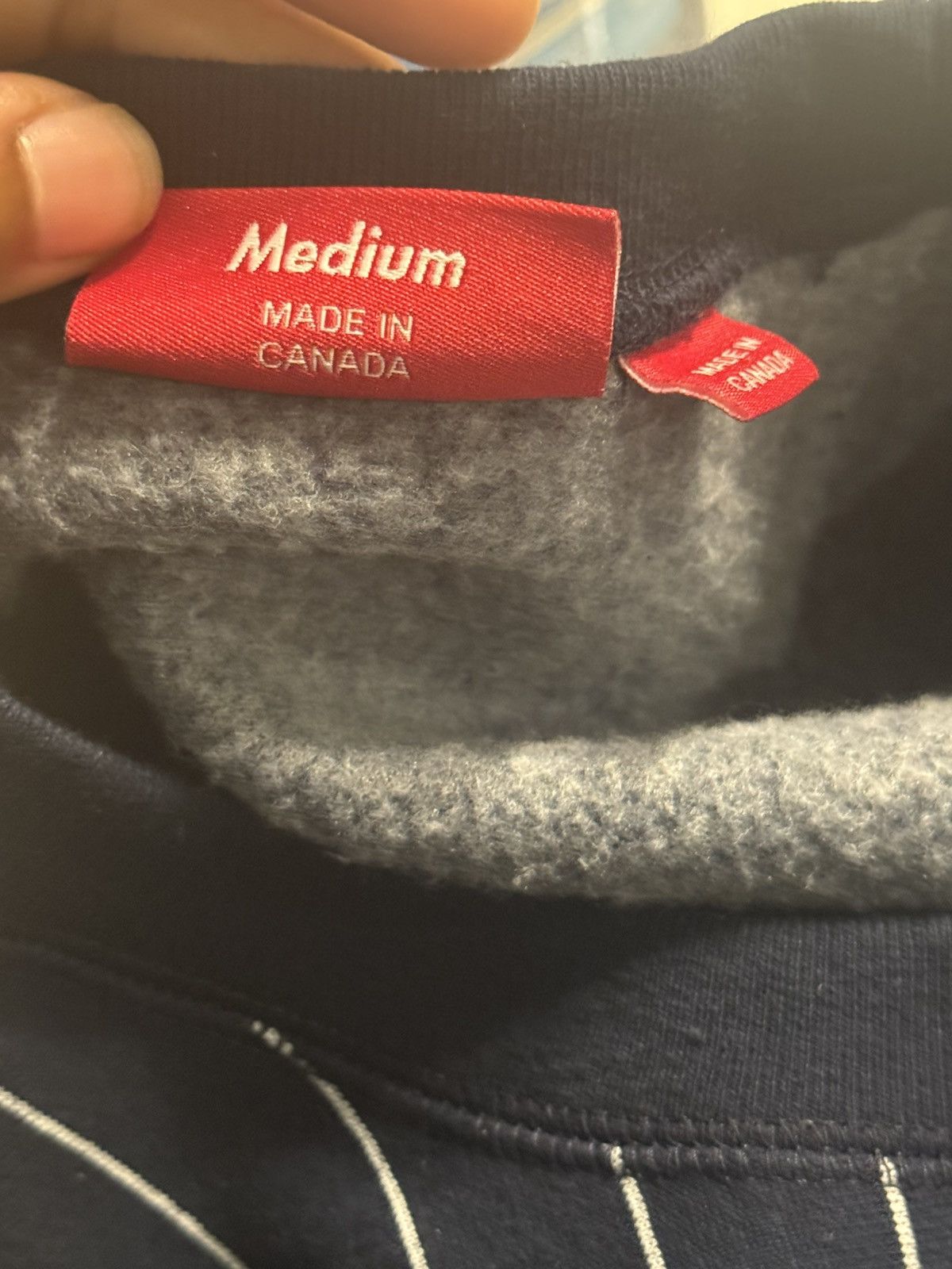 Supreme Supreme Pinstripe Crewneck Size US M / EU 48-50 / 2 - 3 Thumbnail