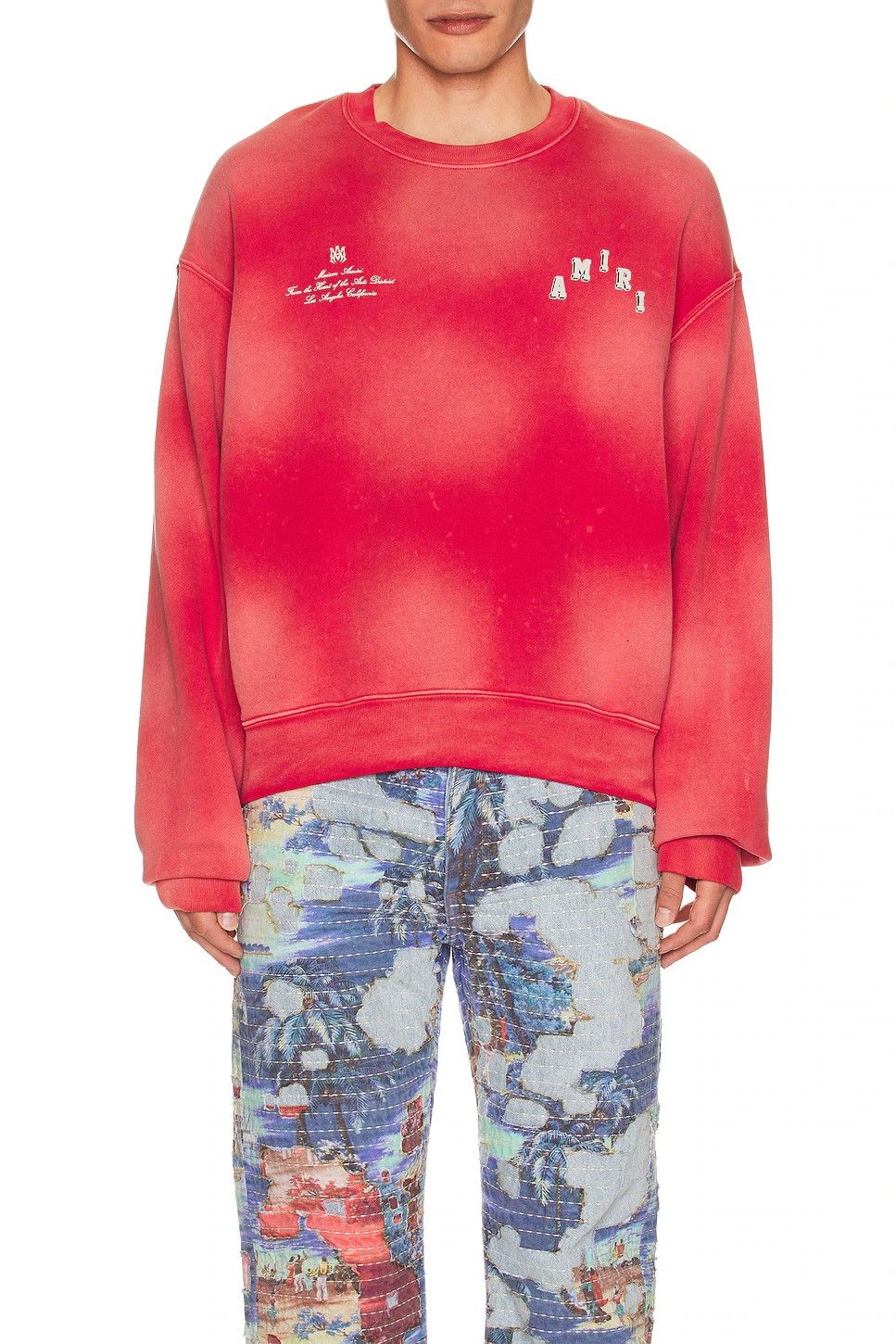 Amiri o1gr1nt1024 Vintage Collegiate Crewneck Sweatshirt in Red Size US XXL / EU 58 / 5 - 3 Thumbnail