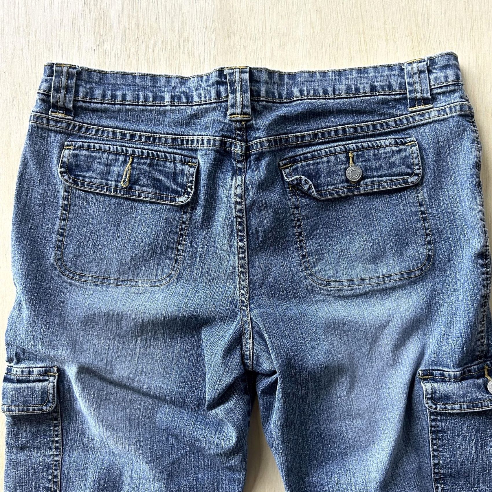 Vintage VINTAGE No Boundaries Jeans Juniors 15 Medium Wash Blue Cargo Straight Denim Jeans Size 36" / US 14 / IT 50 - 3 Thumbnail