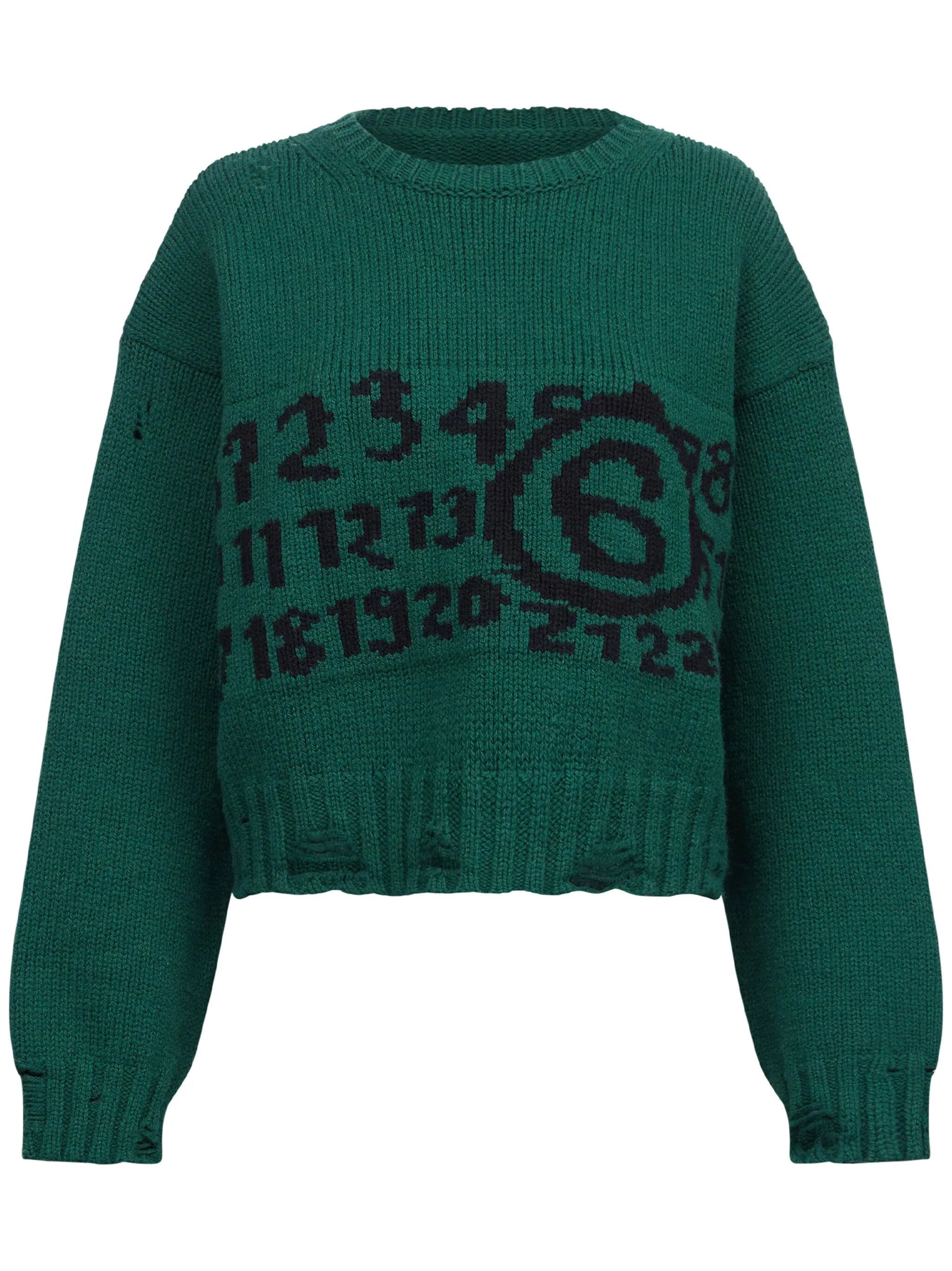 Maison Margiela oc11z0825 Crewneck Sweater in Green Size XS / US 0-2 / IT 36-38 - 1 Thumbnail