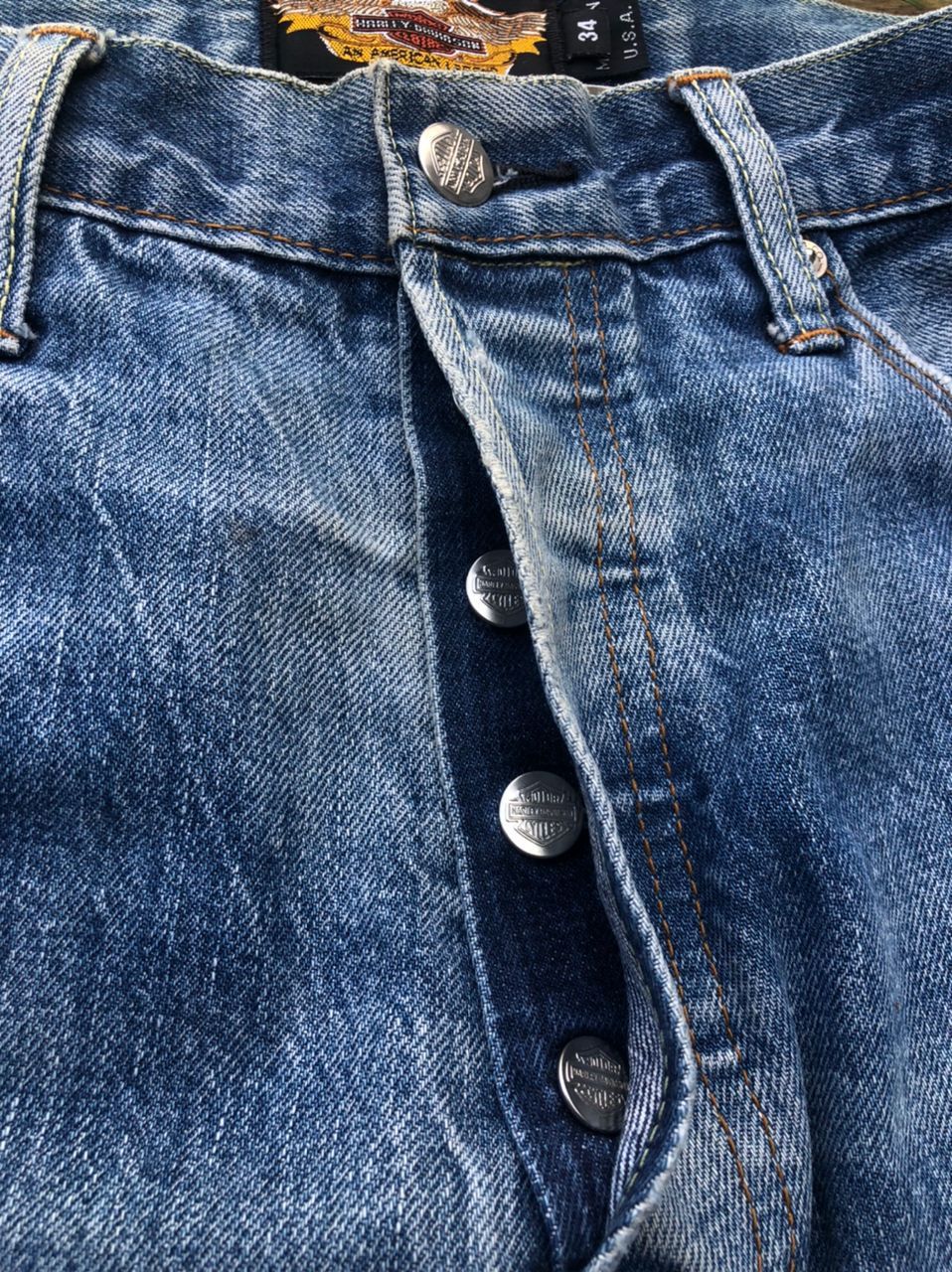 Harley Davidson × Vintage Vintage HD Harley Davidson Denim Jeans Made In Usa Size US 33 - 8 Thumbnail