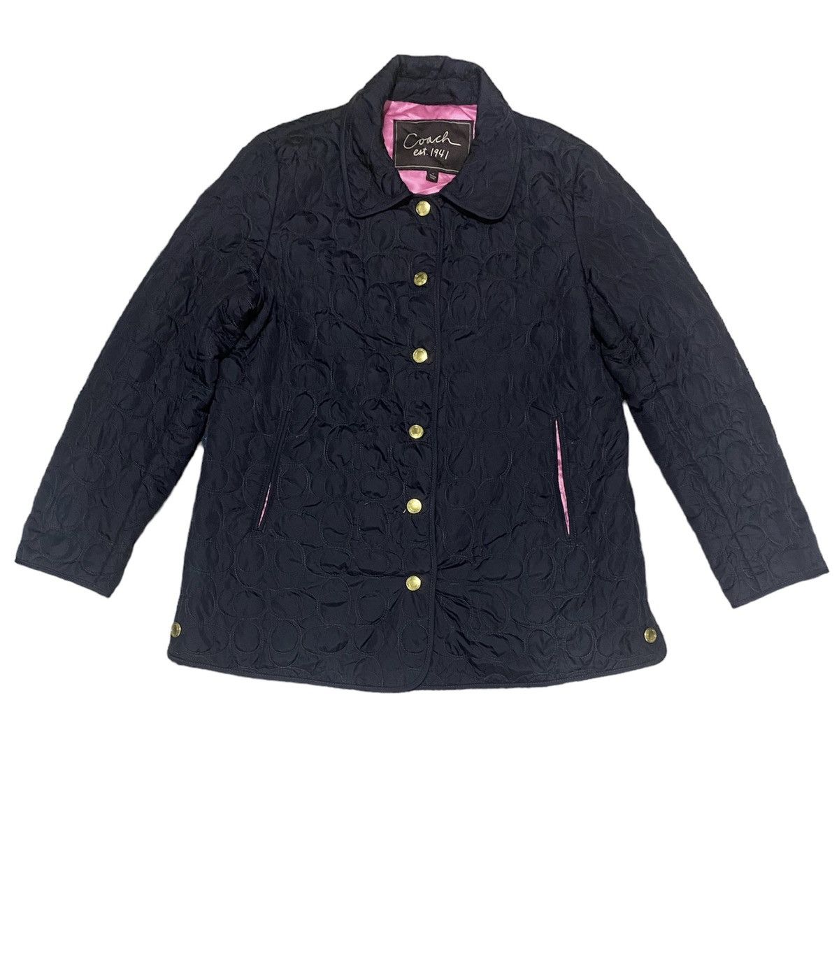 Coach OG Coach Nylon Black Quilted Monogram C Light Jacket Size US M / EU 48-50 / 2 - 1 Thumbnail