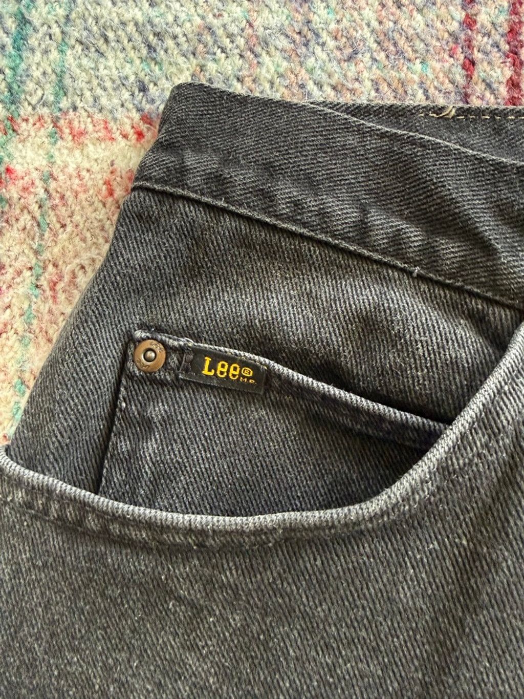 Lee × Vintage Vintage Lee Black Straight Leg Jeans 31x29 Size 31" - 5 Thumbnail
