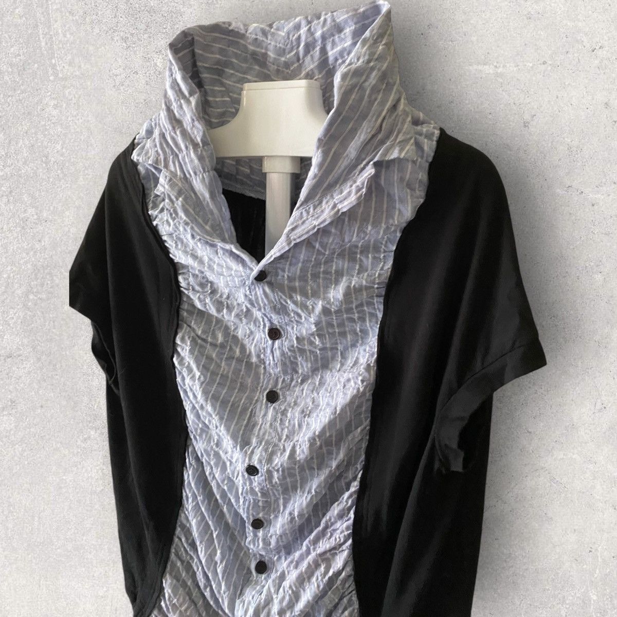 Yohji Yamamoto Y’s Scrunch Cut And Sew Shirt Size M / US 6-8 / IT 42-44 - 2 Thumbnail