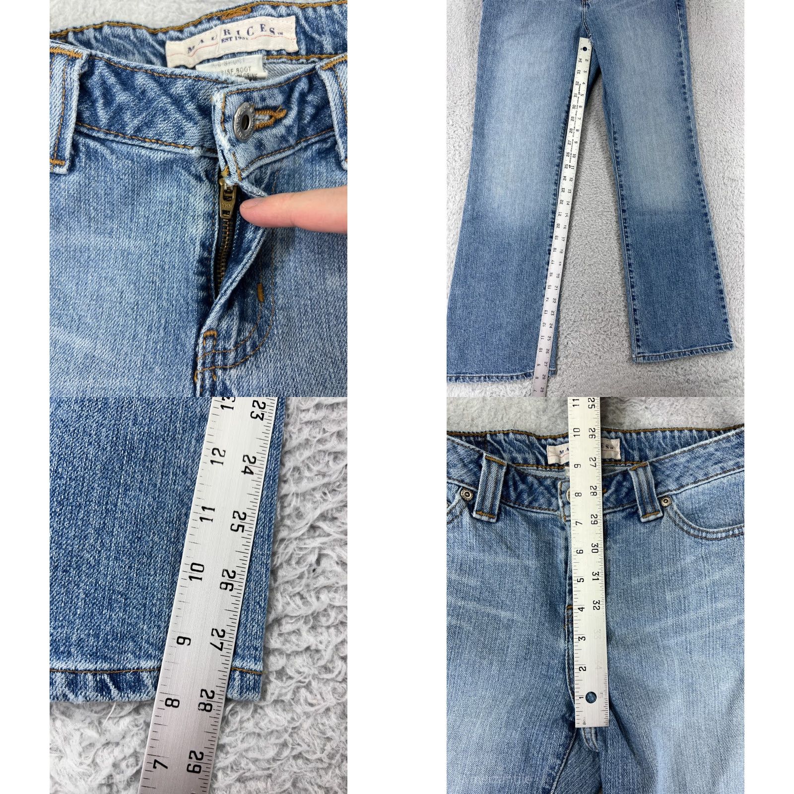Vintage Maurices Jeans Women 6 Blue Denim Bootcut Mid Rise Cotton 5-Pocket Design Inseam 28 in Regular Stretch Wool? No. Size 28" / US 6 / IT 42 - 8 Thumbnail