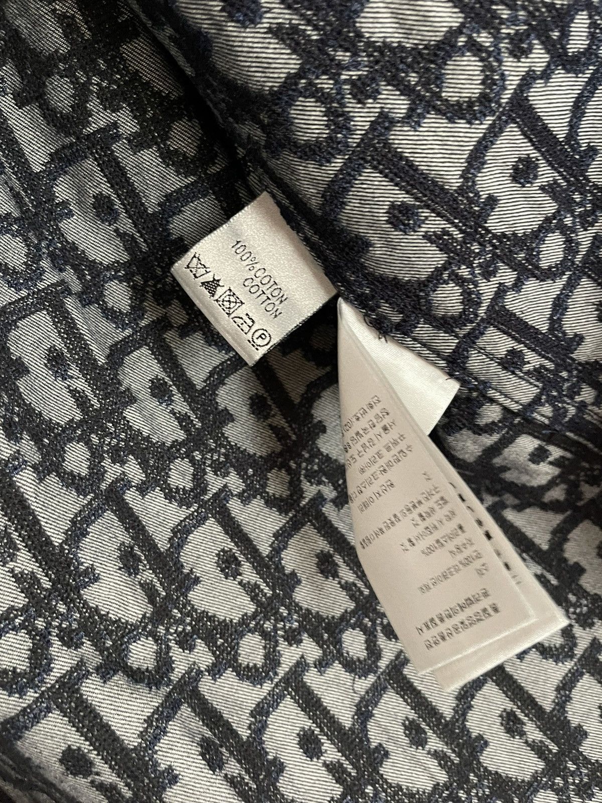 Dior Dior Ss Denim Shirt Oblique Cross Monogram 37 Size US M / EU 48-50 / 2 - 11 Thumbnail