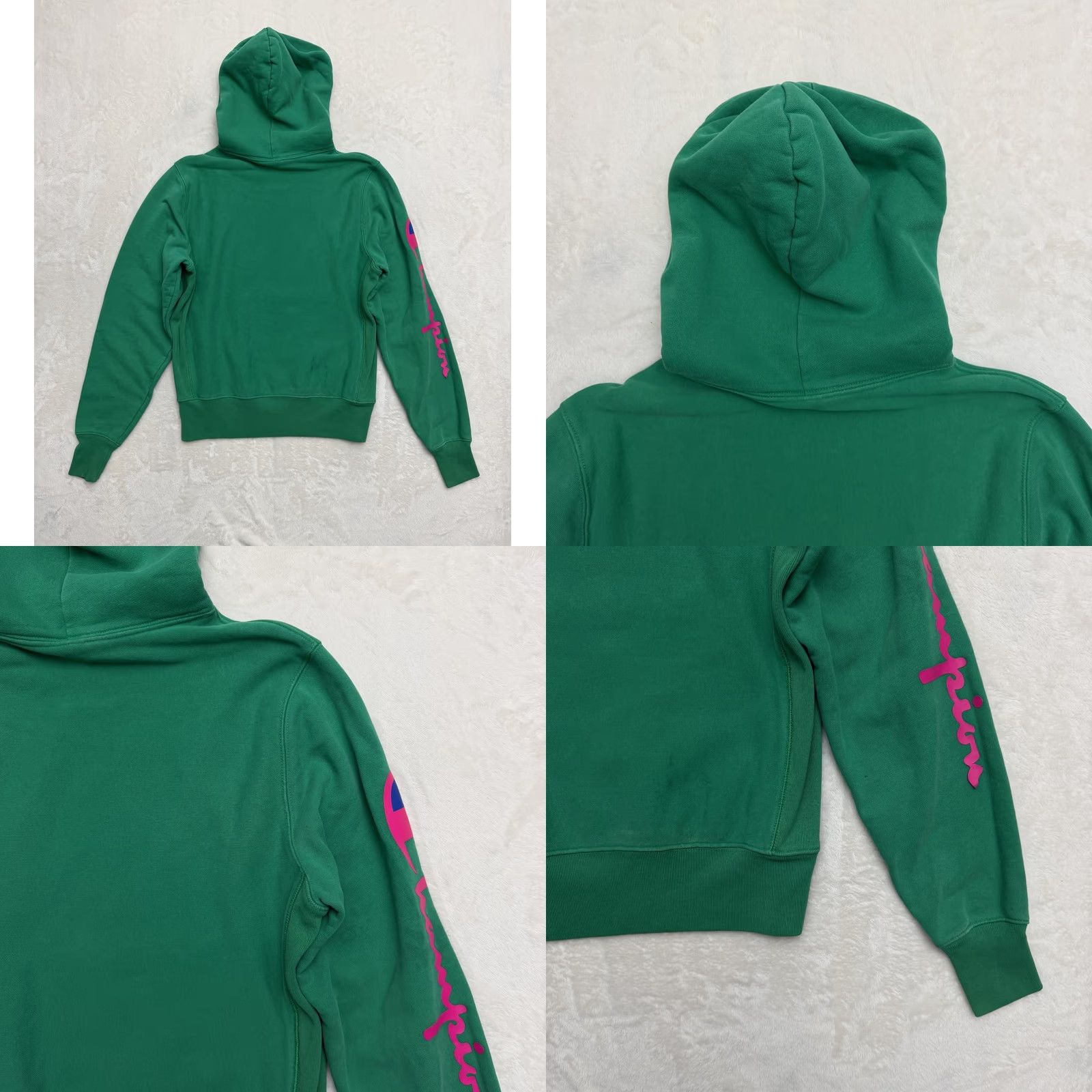 Champion Champion Reverse Weave Hoodie Mens M Green Logo Pullover Sports Graphic Print Regular Fleece Cotton Polyester Size US M / EU 48-50 / 2 - 8 Thumbnail