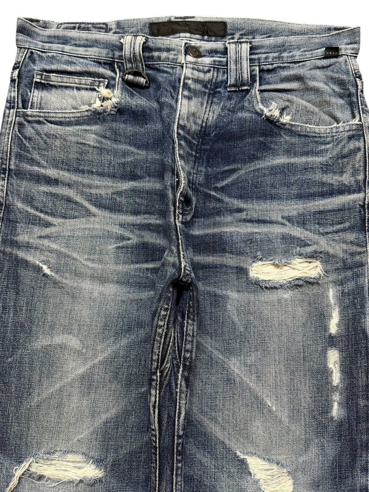 Roar Vintage 90s Japan Roar Blue Faded Wash Whisker Distressed Size US 32 / EU 48 - 3 Thumbnail