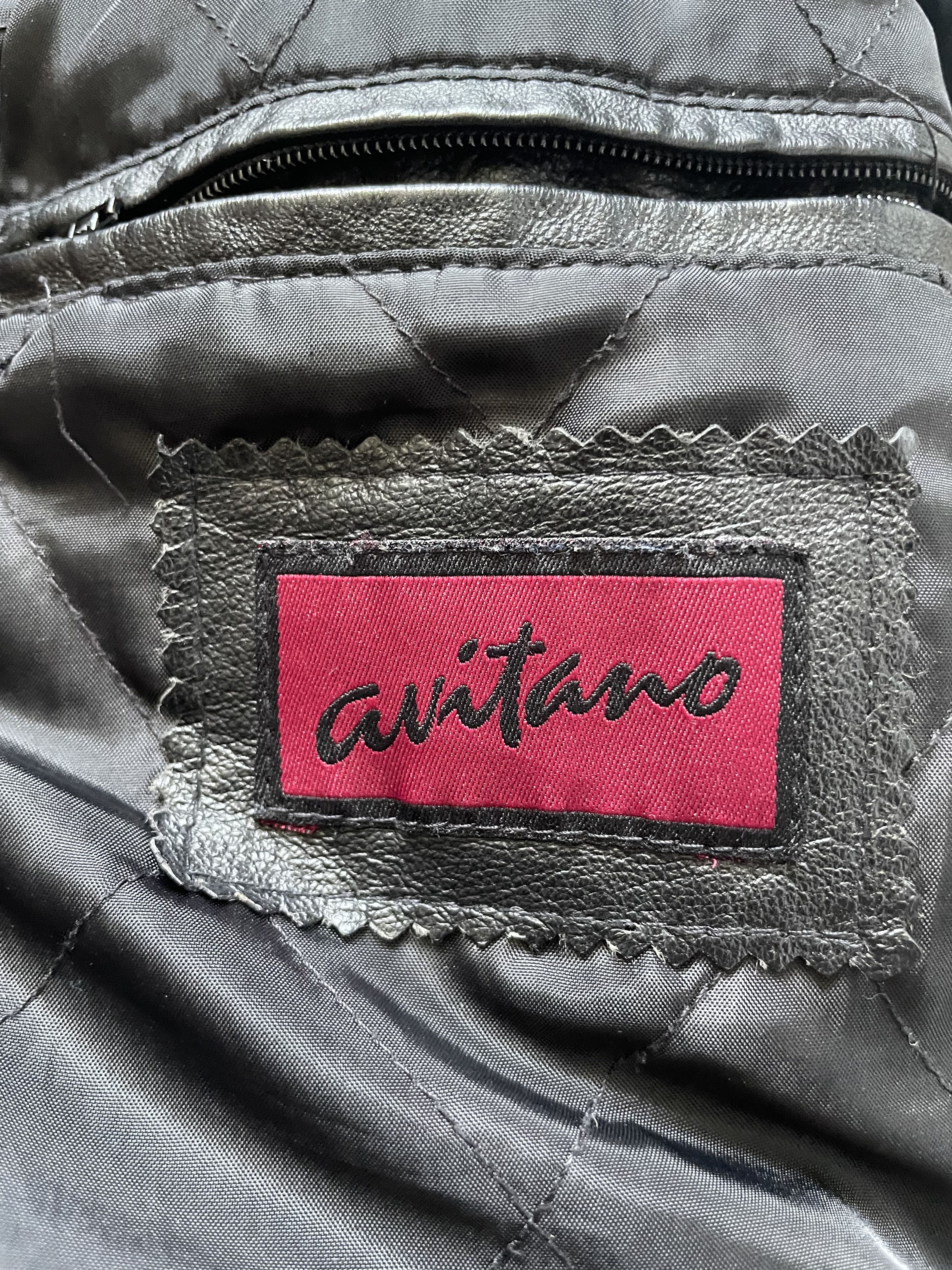 Other Women's Leather Jacket Avitano M Vintage Black 90s 1990s Size M / US 6-8 / IT 42-44 - 2 Thumbnail