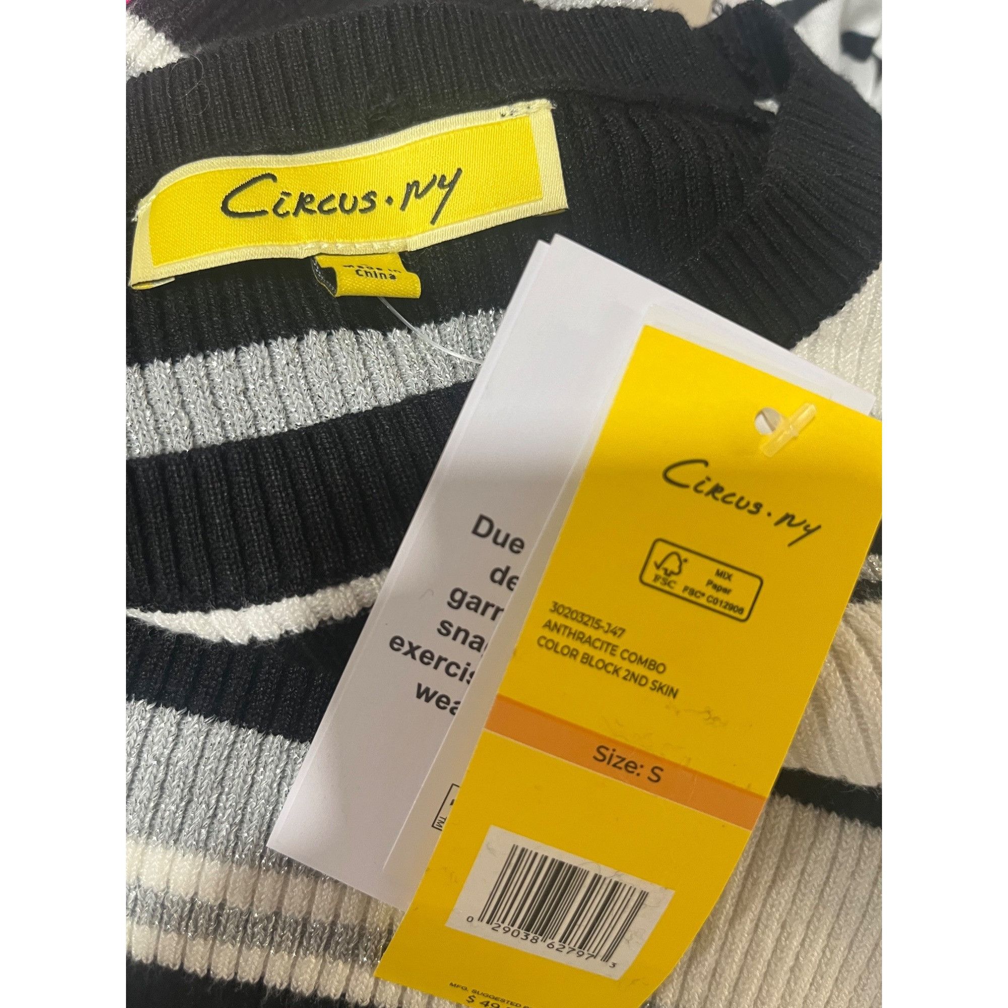 Other Circus NY Women's Colorblock Stripe Rib knit Pullover Sweate Size S / US 4 / IT 40 - 10 Thumbnail