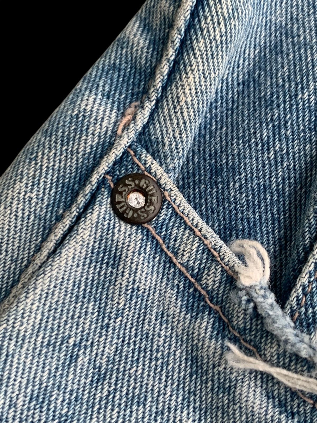 Guess × Japanese Brand × Vintage American Guess Light Blue Baggy Distressed Jeans Size US 34 / EU 50 - 10 Thumbnail