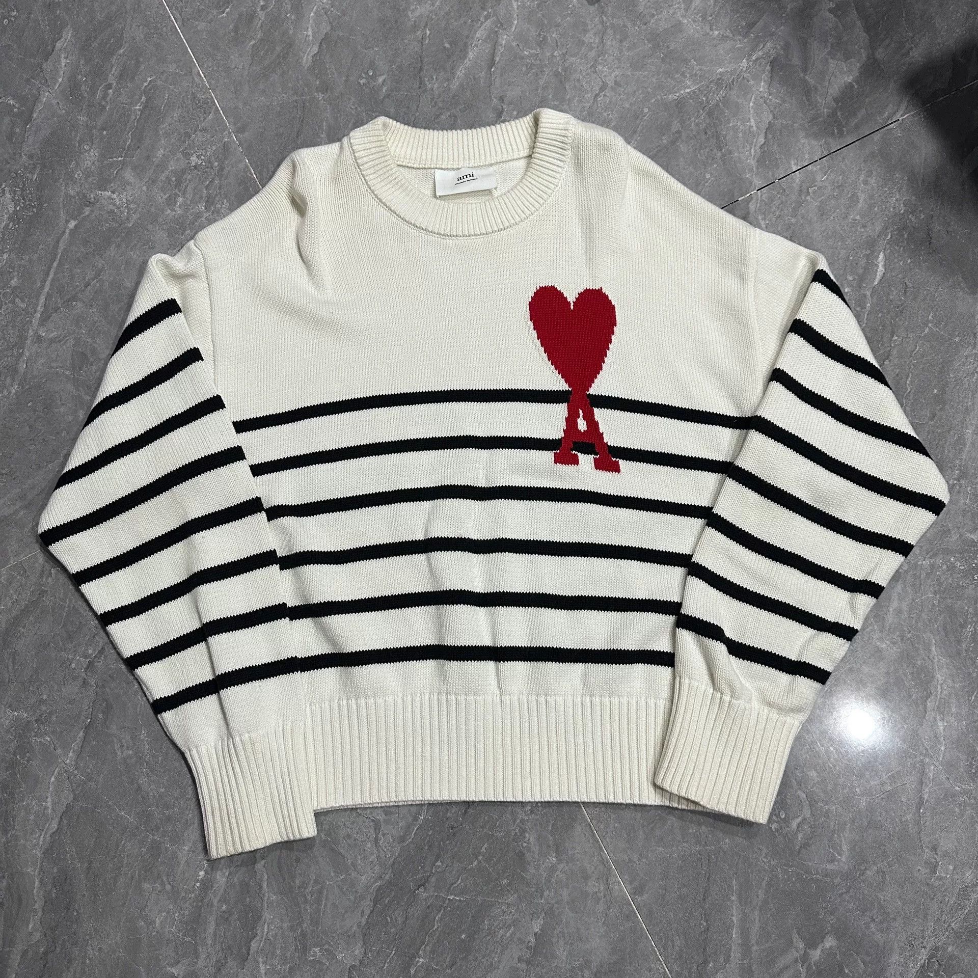 AMI AMI PARIS Black and White Striped Sweater Size US M / EU 48-50 / 2 - 1 Thumbnail