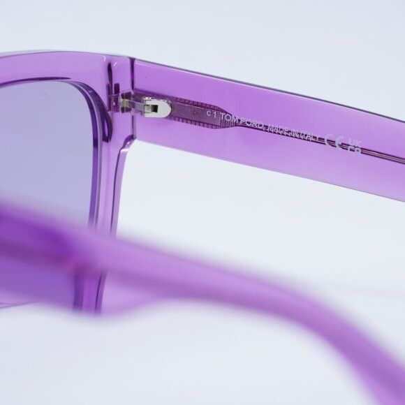 Tom Ford Tom Ford FT0711 81Y Fausto Sunglasses Violet Square Frame Size ONE SIZE - 6 Thumbnail